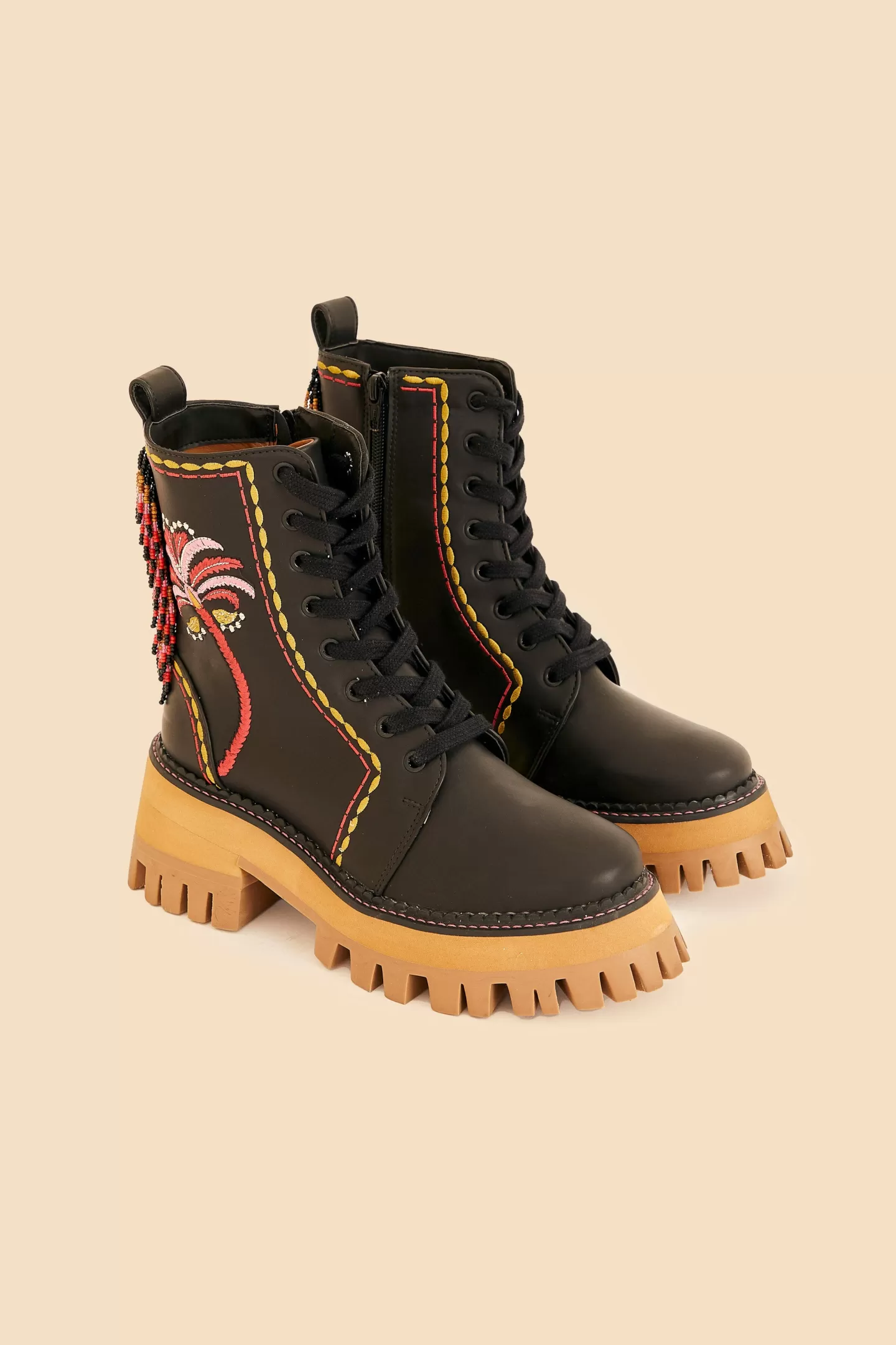 FARM Rio  BLACK EMBROIDERED MID BOOT