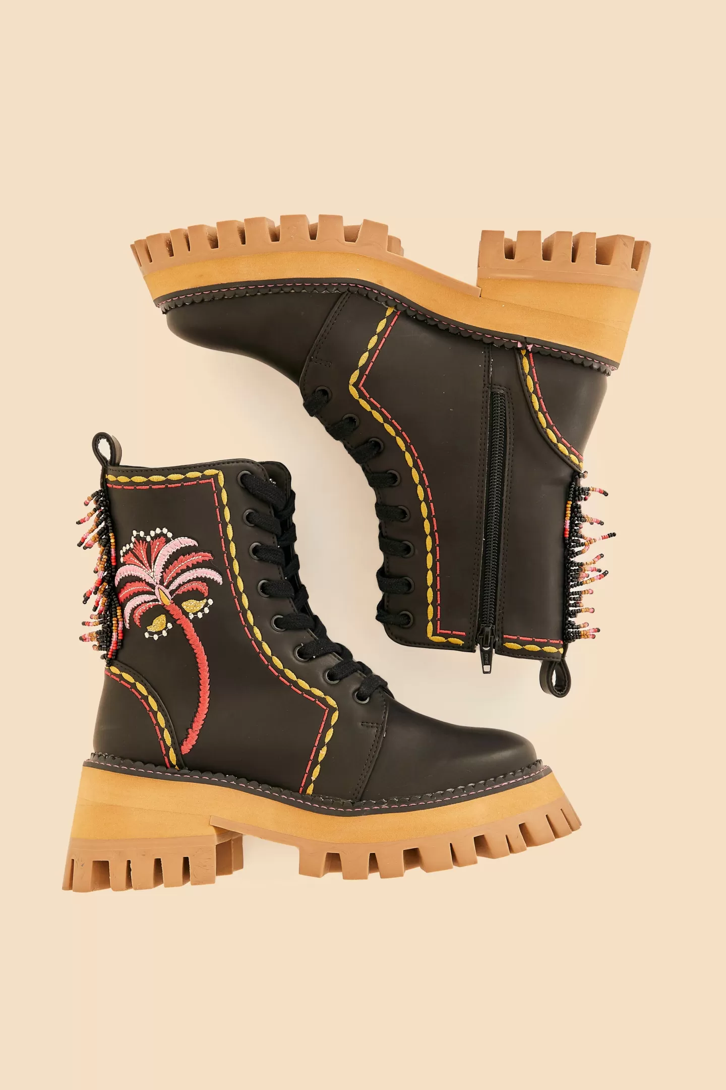 FARM Rio  BLACK EMBROIDERED MID BOOT