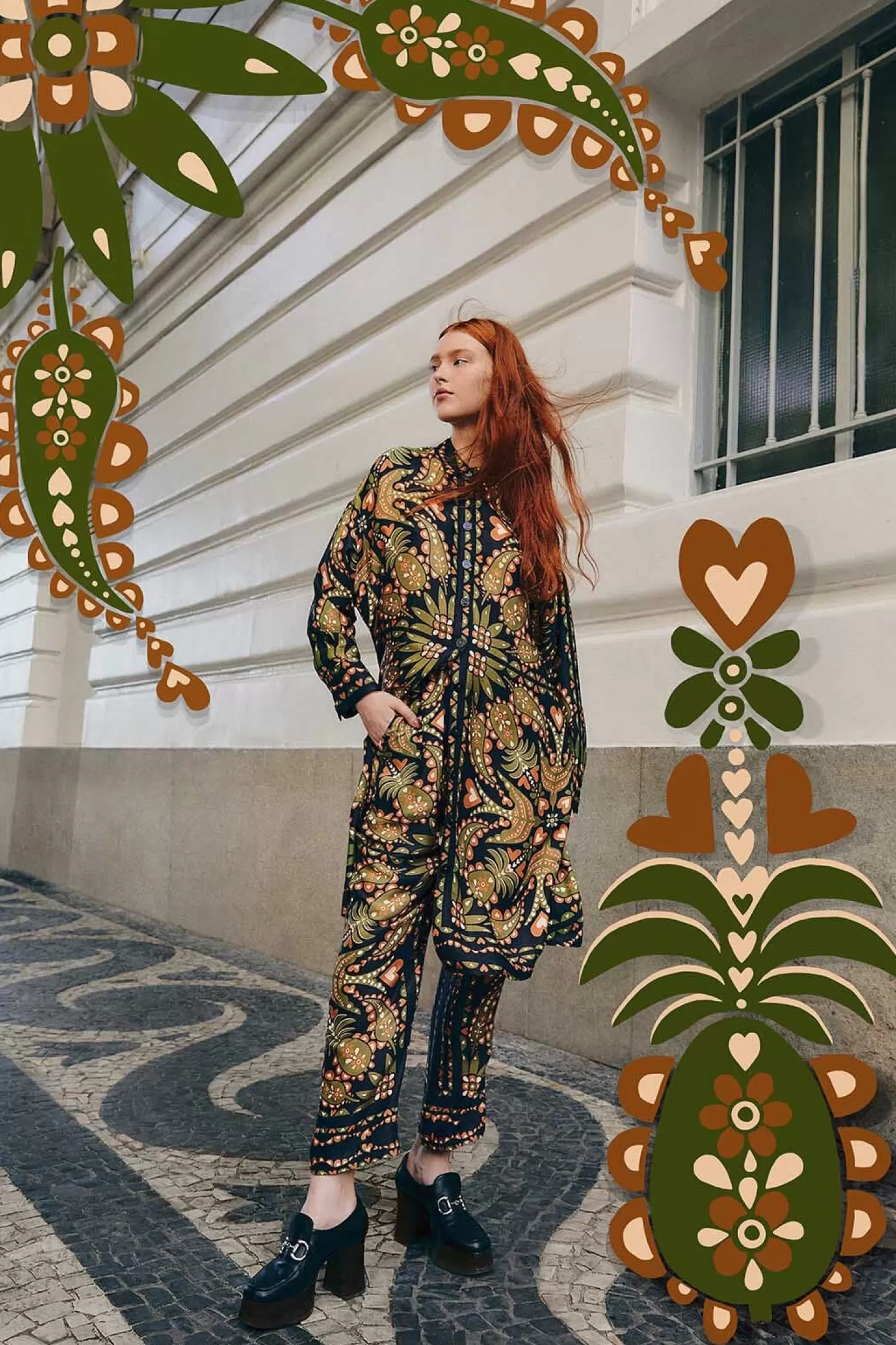 FARM Rio  BLACK MARTINA SCARF PANTS