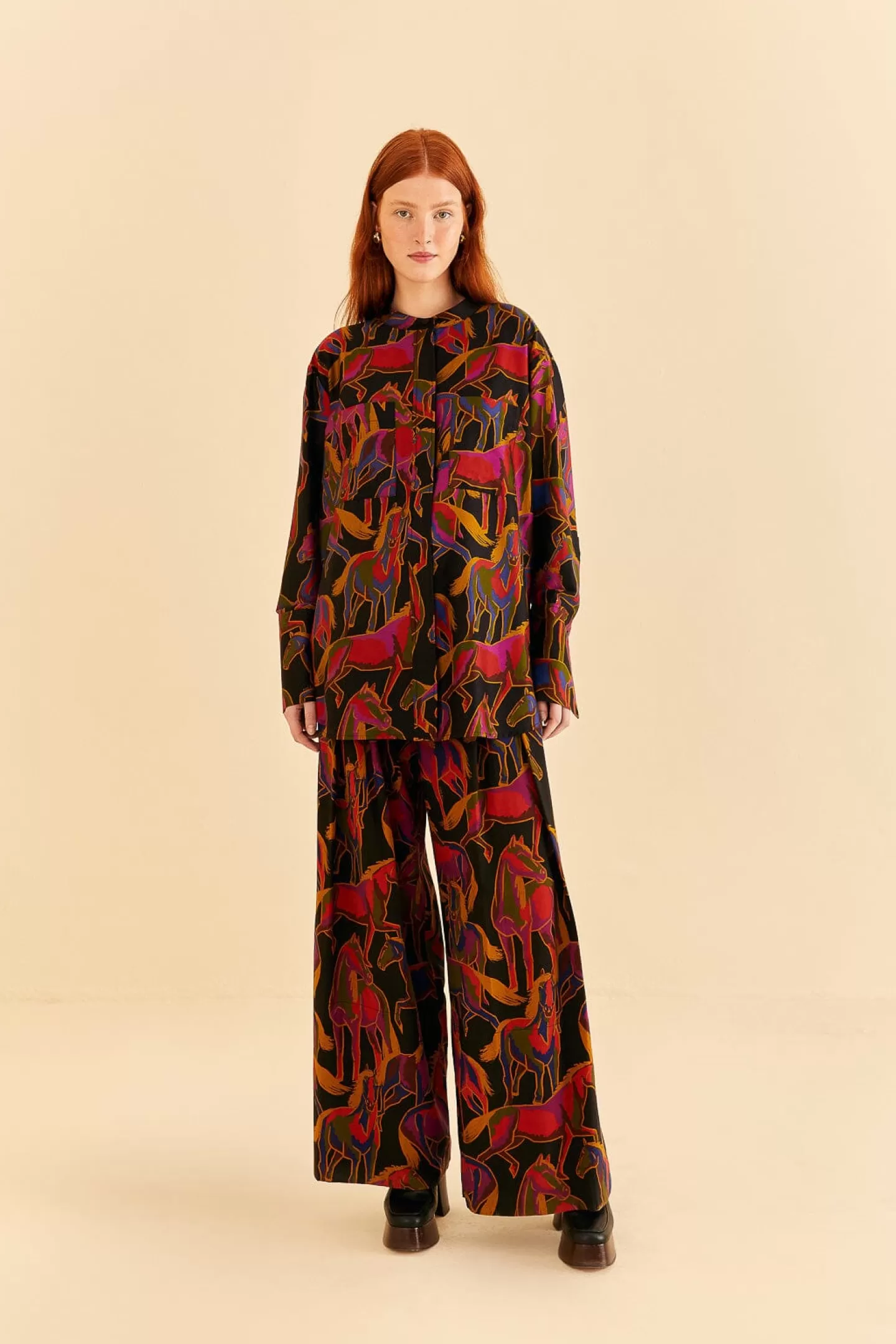 FARM Rio  BLACK WILD HORSES PANTS