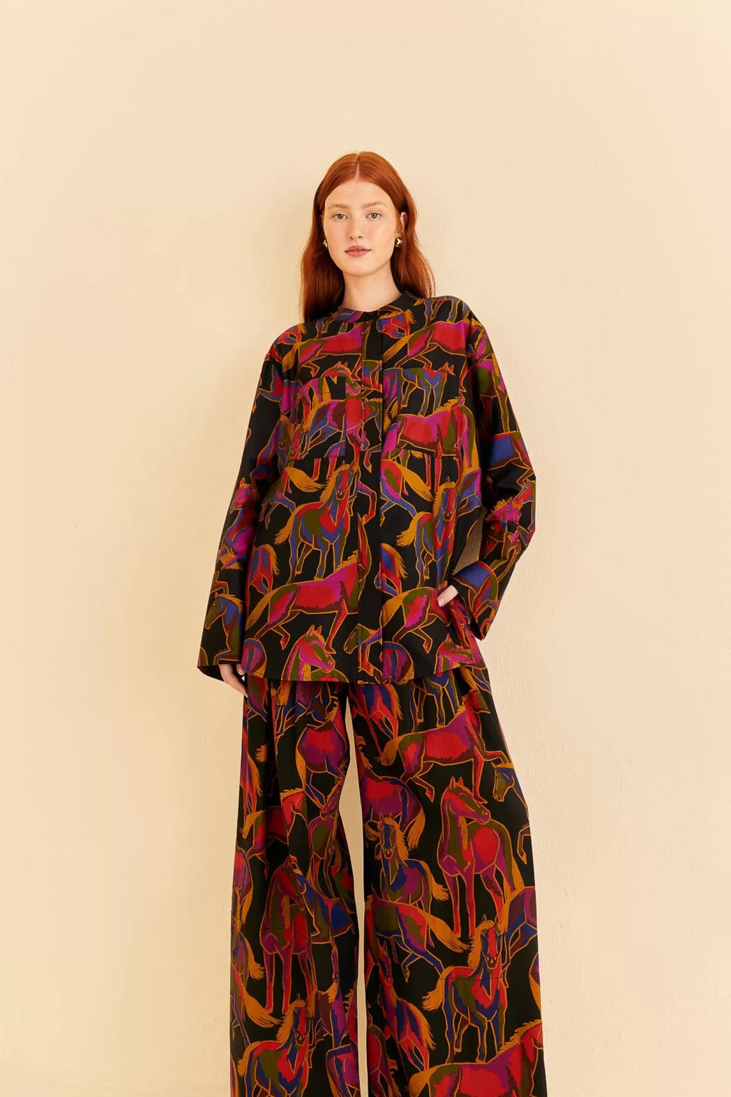 FARM Rio  BLACK WILD HORSES PANTS