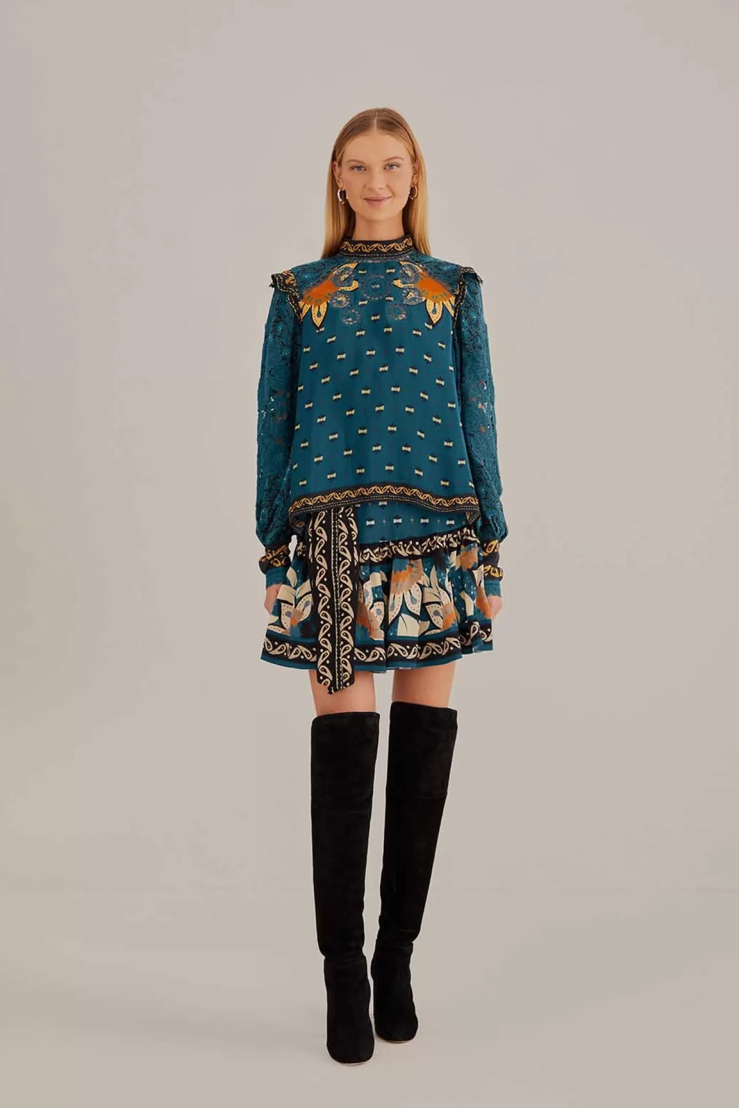 FARM Rio  BLUE AINIKA CHILL MINI SKIRT