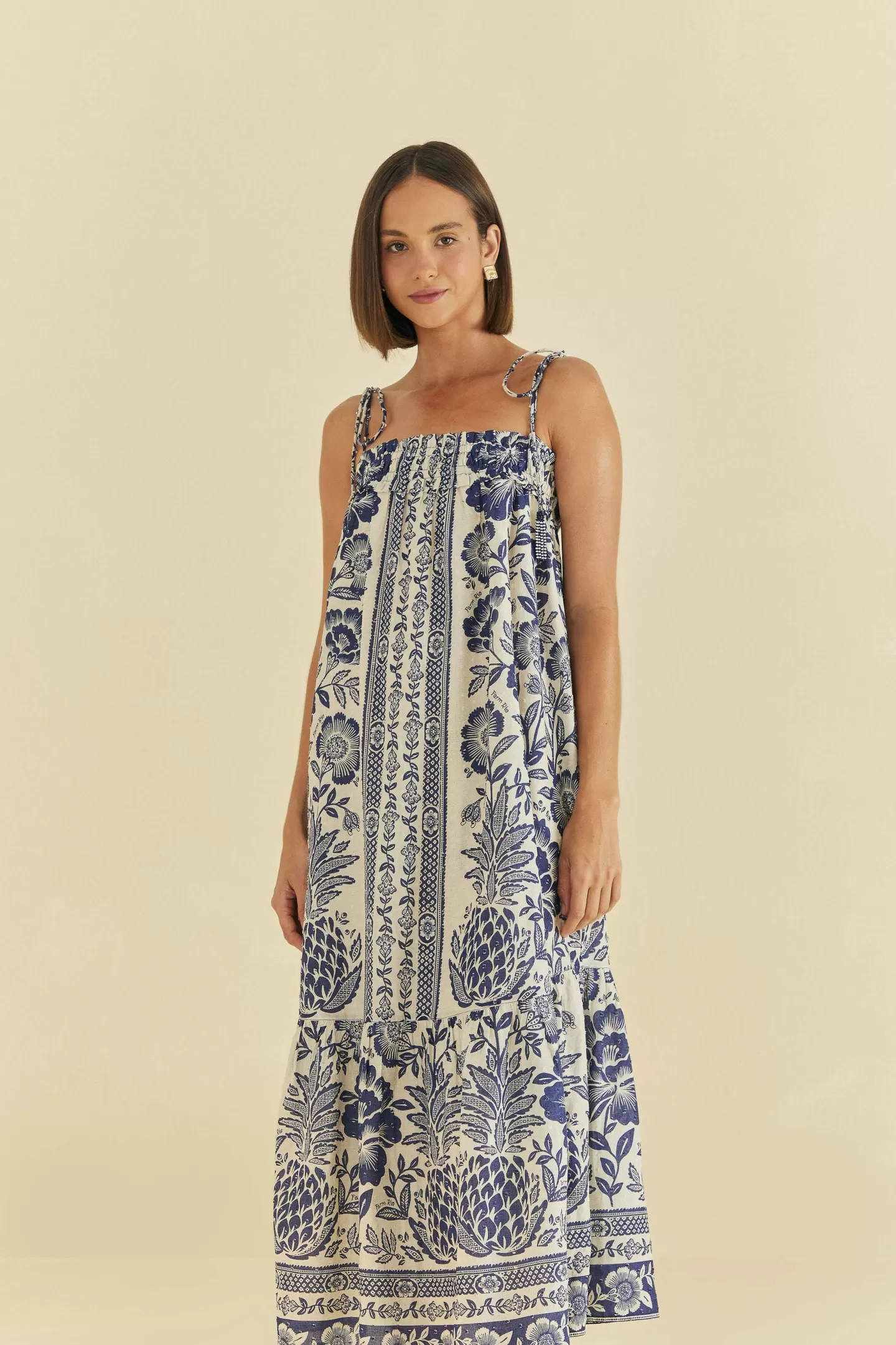 FARM Rio  BLUE PINEAPPLE GARDEN MAXI DRESS