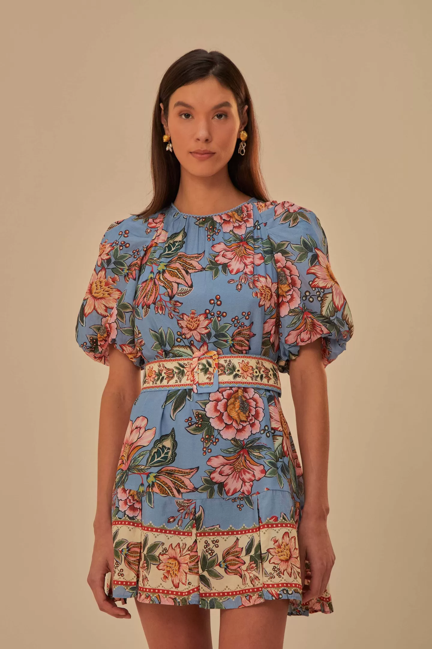 FARM Rio  BLUE WONDERFUL BOUQUET MINI DRESS