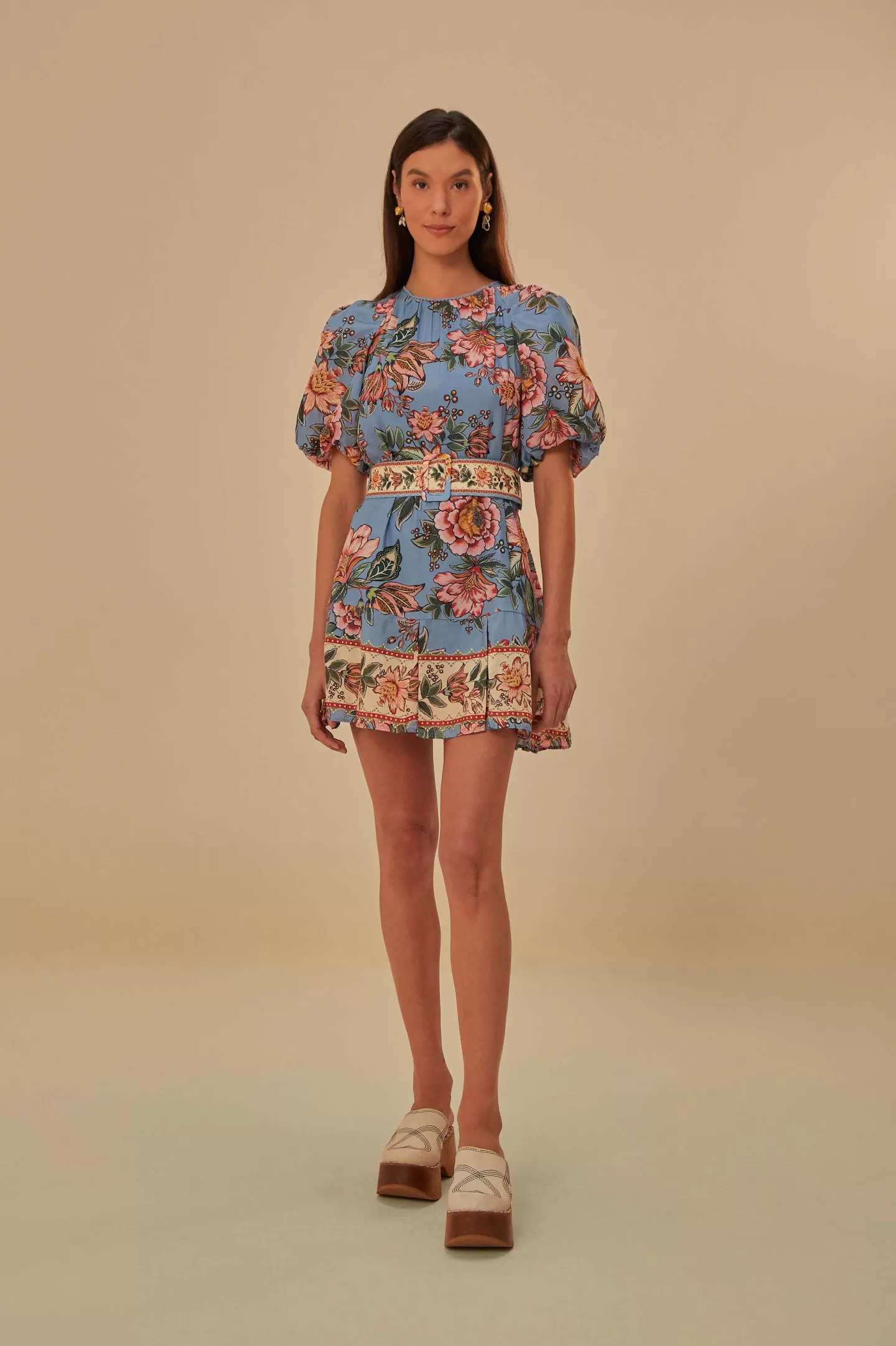 FARM Rio  BLUE WONDERFUL BOUQUET MINI DRESS