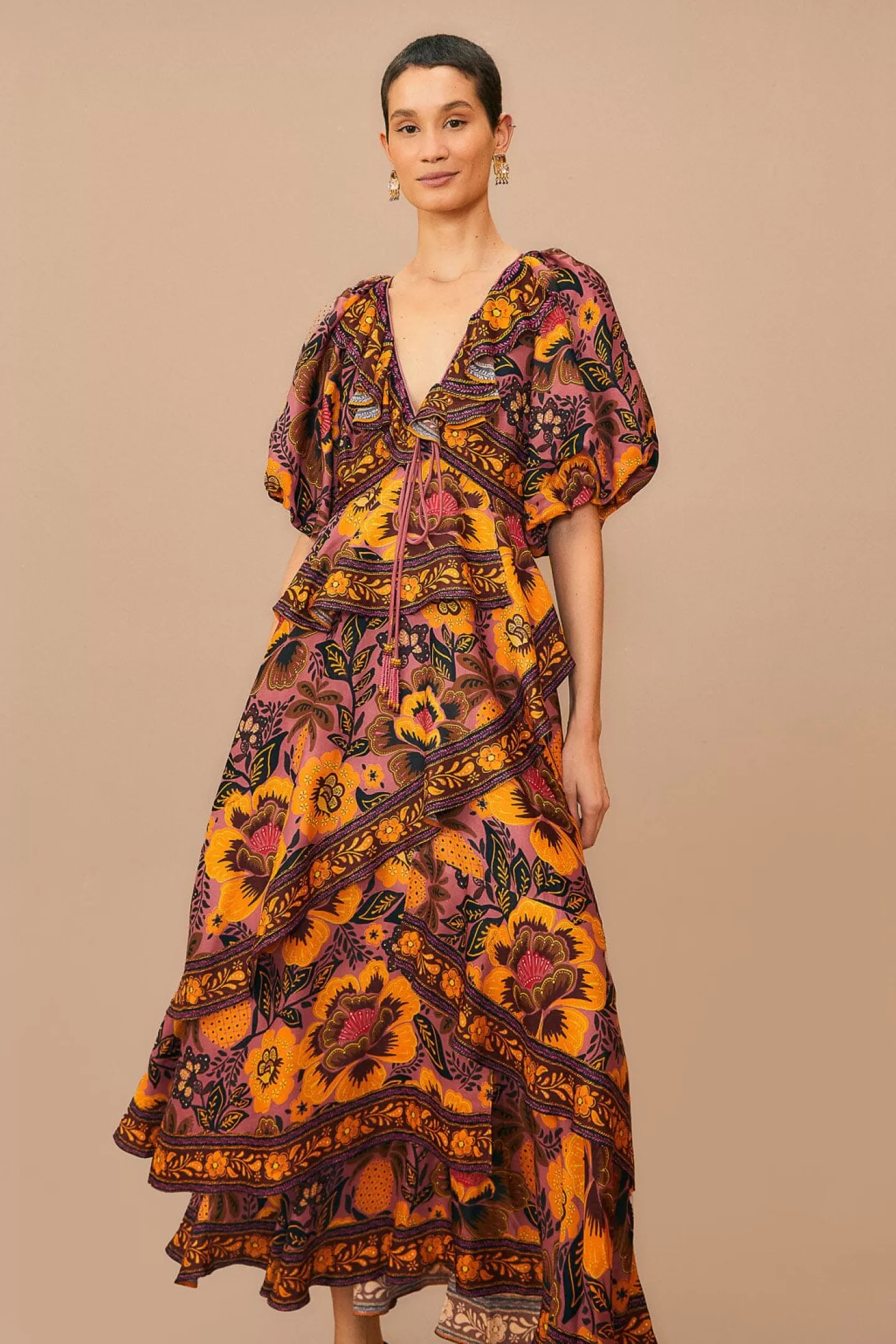 FARM Rio  BLUSH GARDEN BLOOM MAXI DRESS