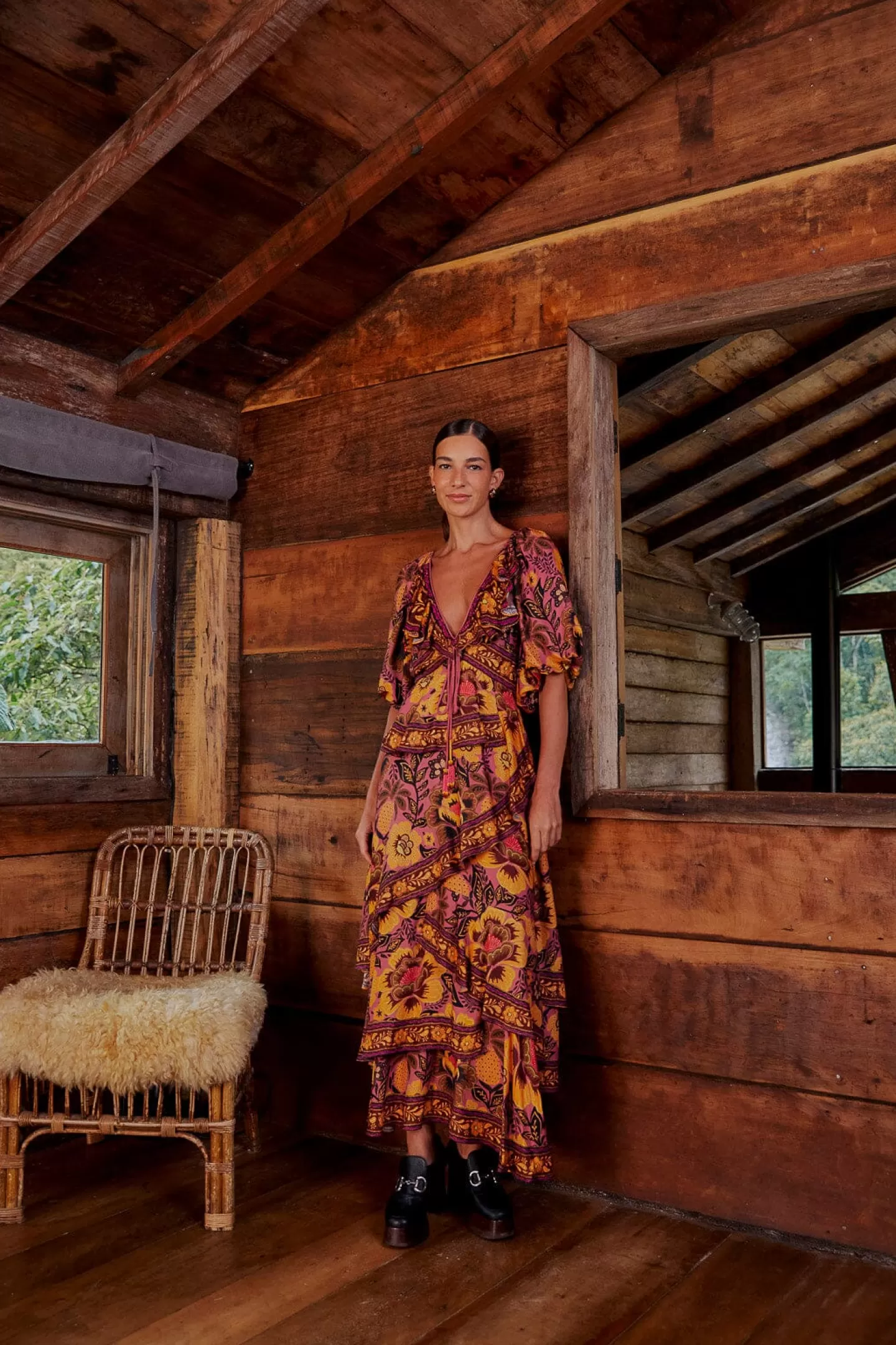 FARM Rio  BLUSH GARDEN BLOOM MAXI DRESS