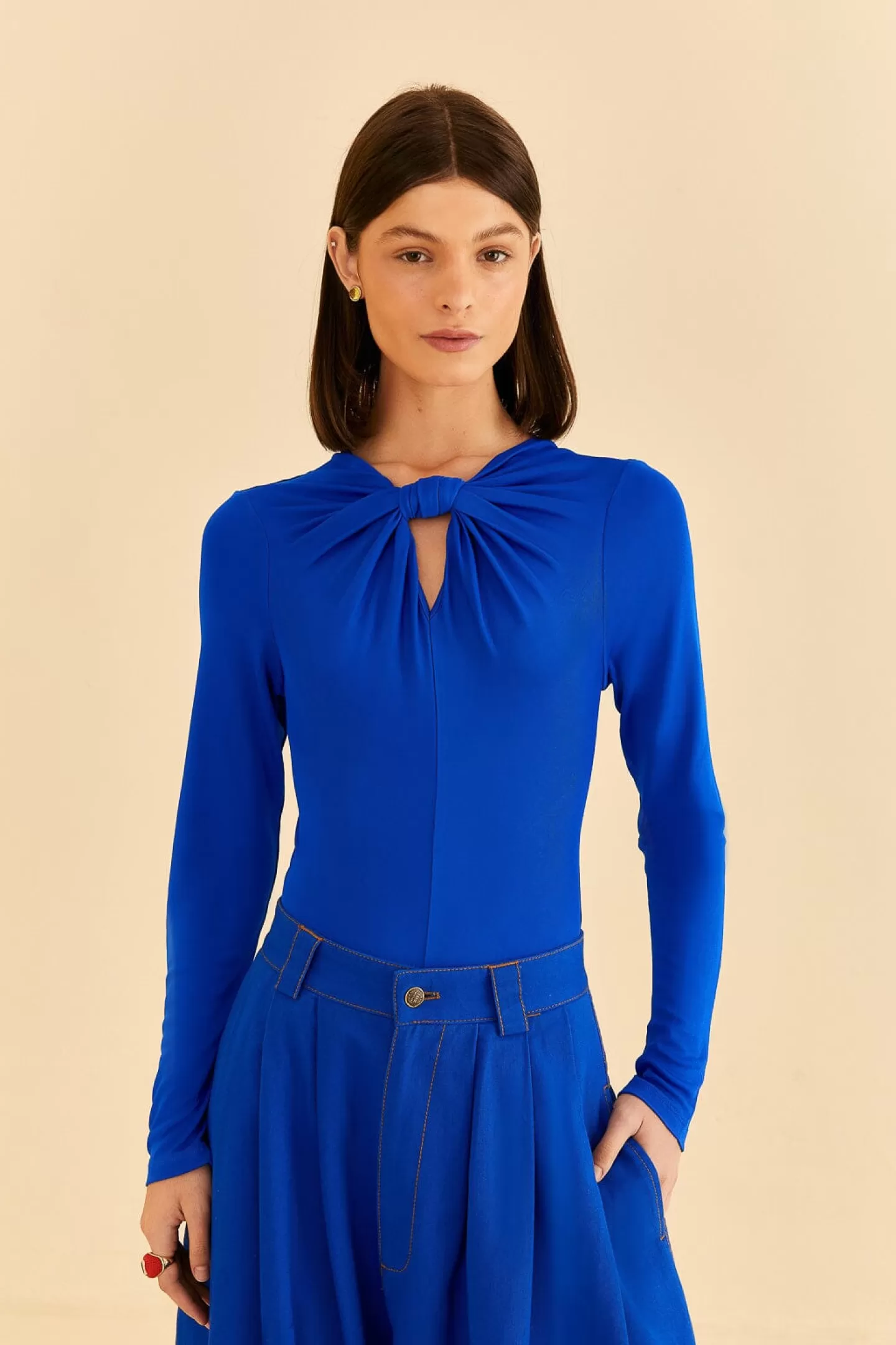 FARM Rio  BRIGHT BLUE LONG SLEEVE BODYSUIT