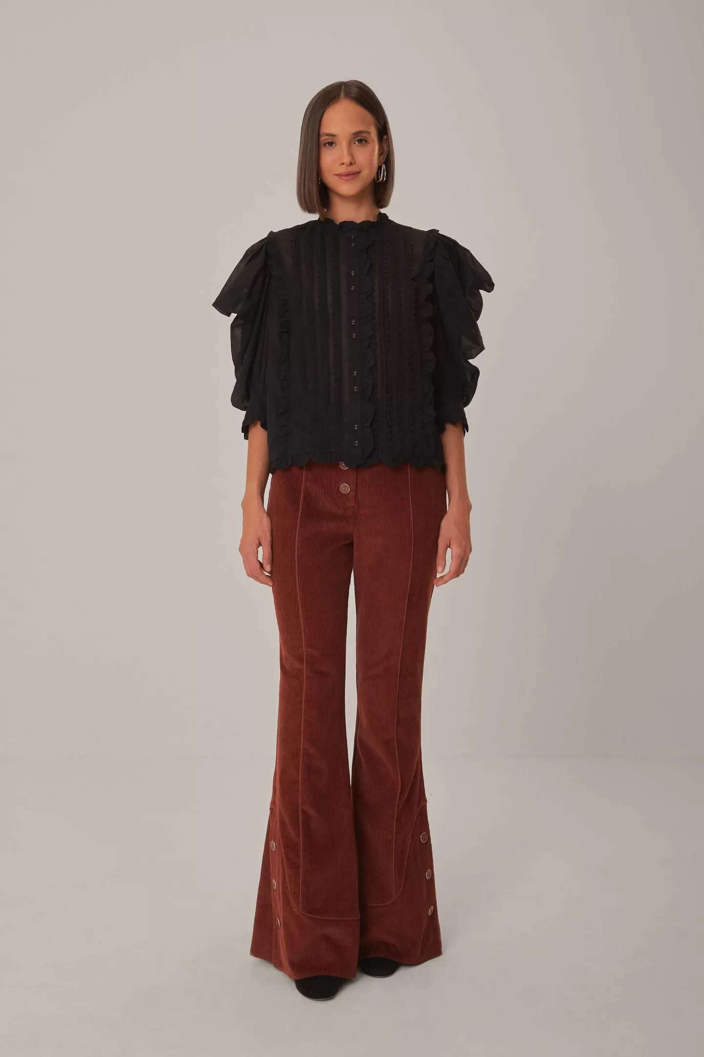 FARM Rio  BROWN FLARE PANTS