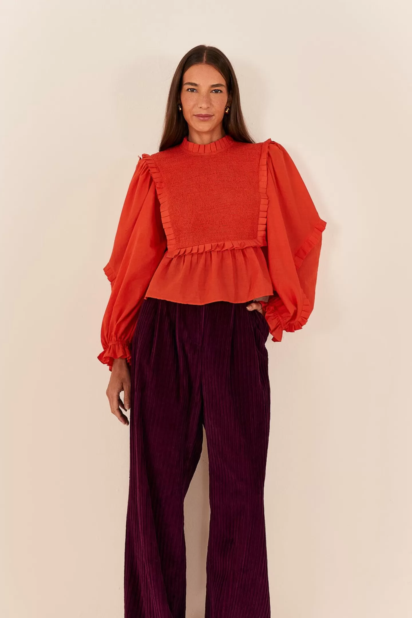 FARM Rio  BURGUNDY CORDUROY PANTS