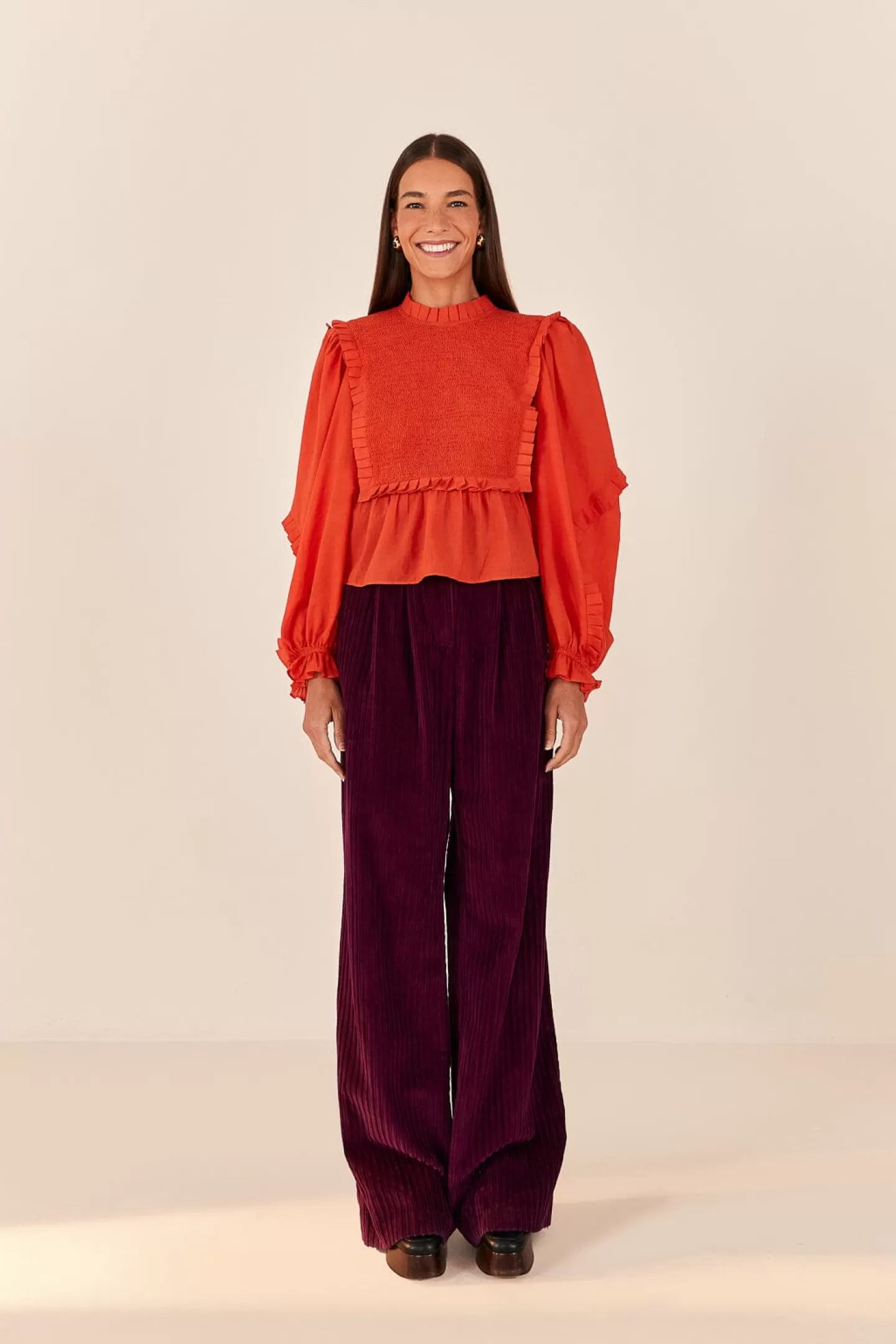 FARM Rio  BURGUNDY CORDUROY PANTS