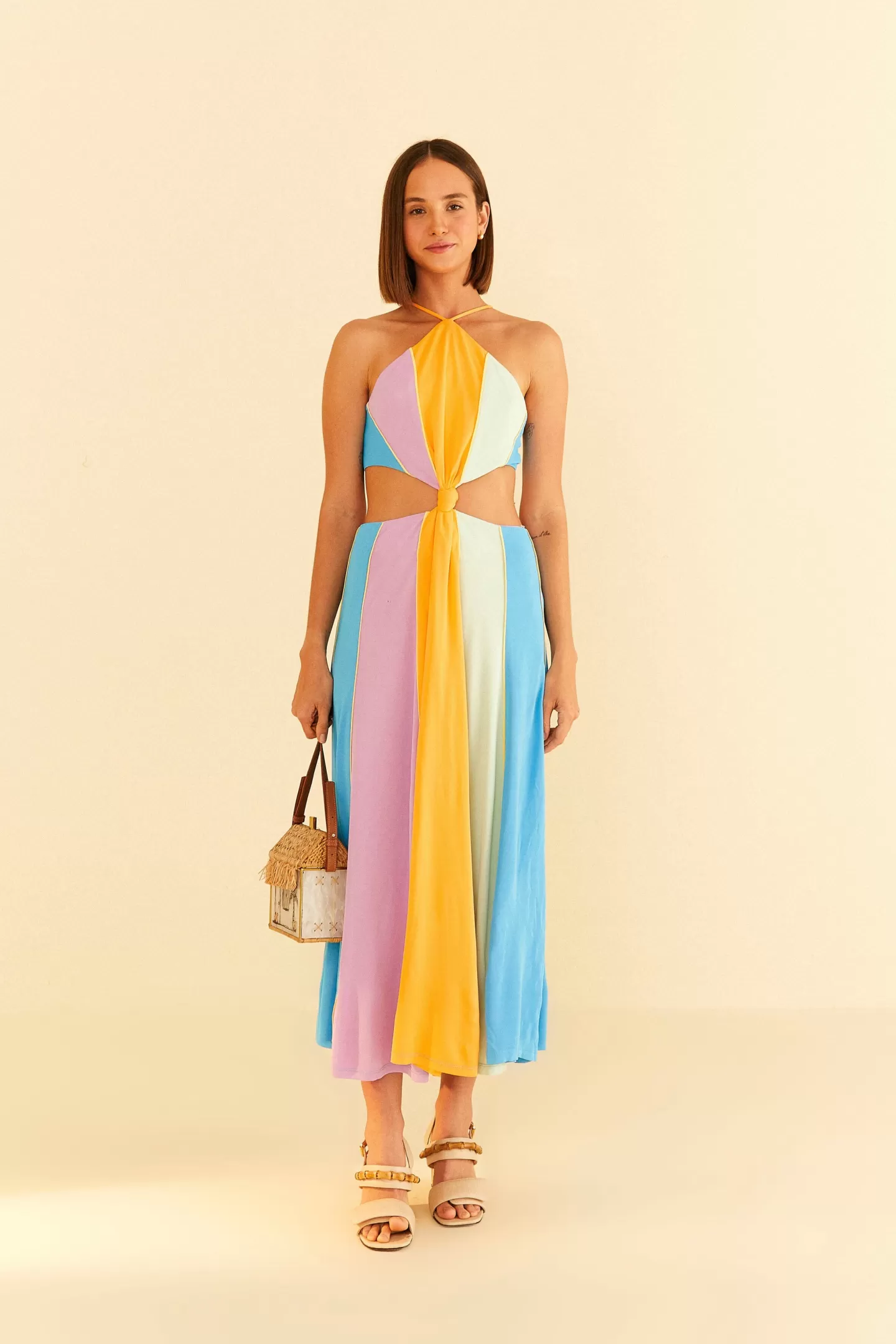 FARM Rio  COLOR BLOCKING SLEEVELESS MAXI DRESS