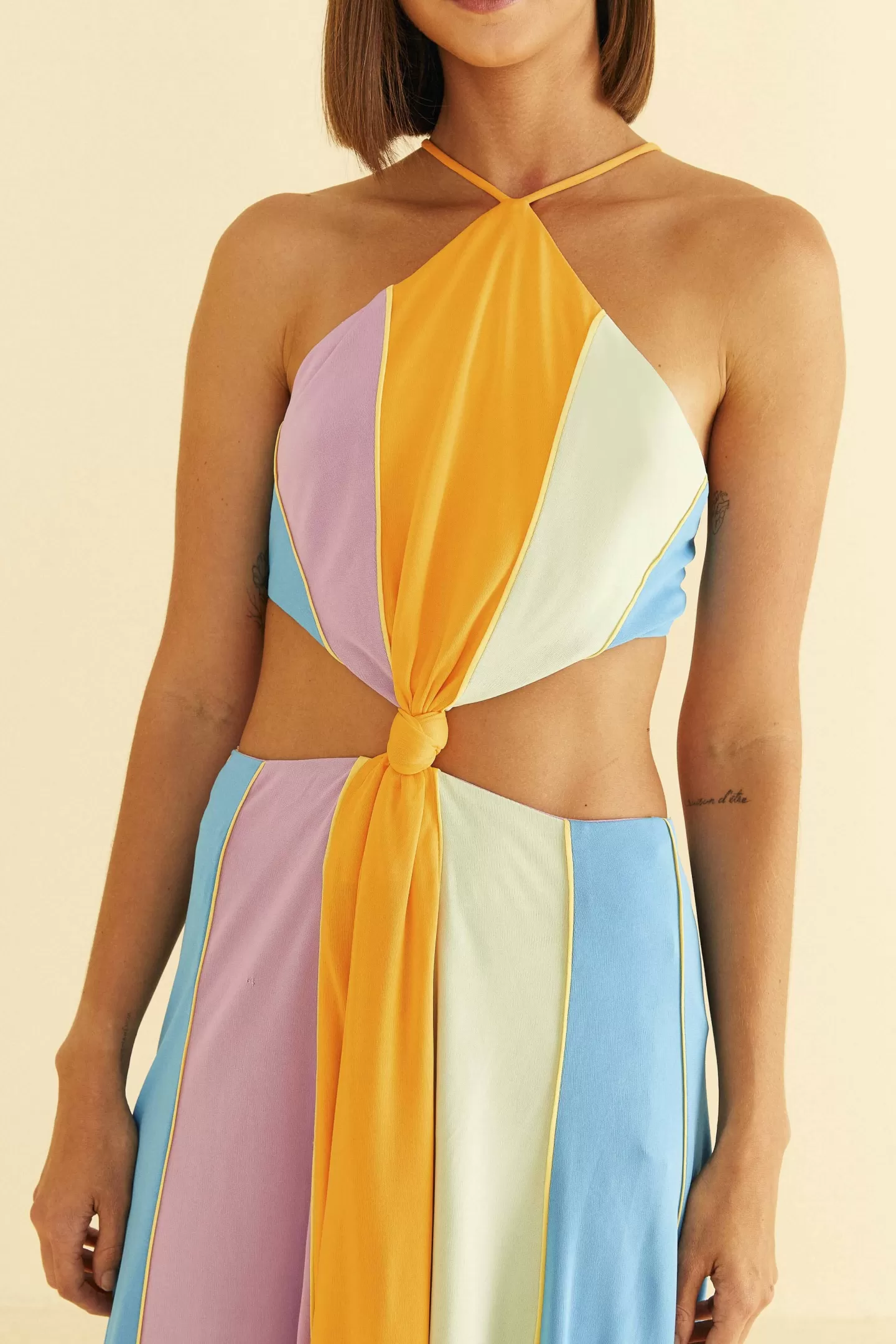 FARM Rio  COLOR BLOCKING SLEEVELESS MAXI DRESS