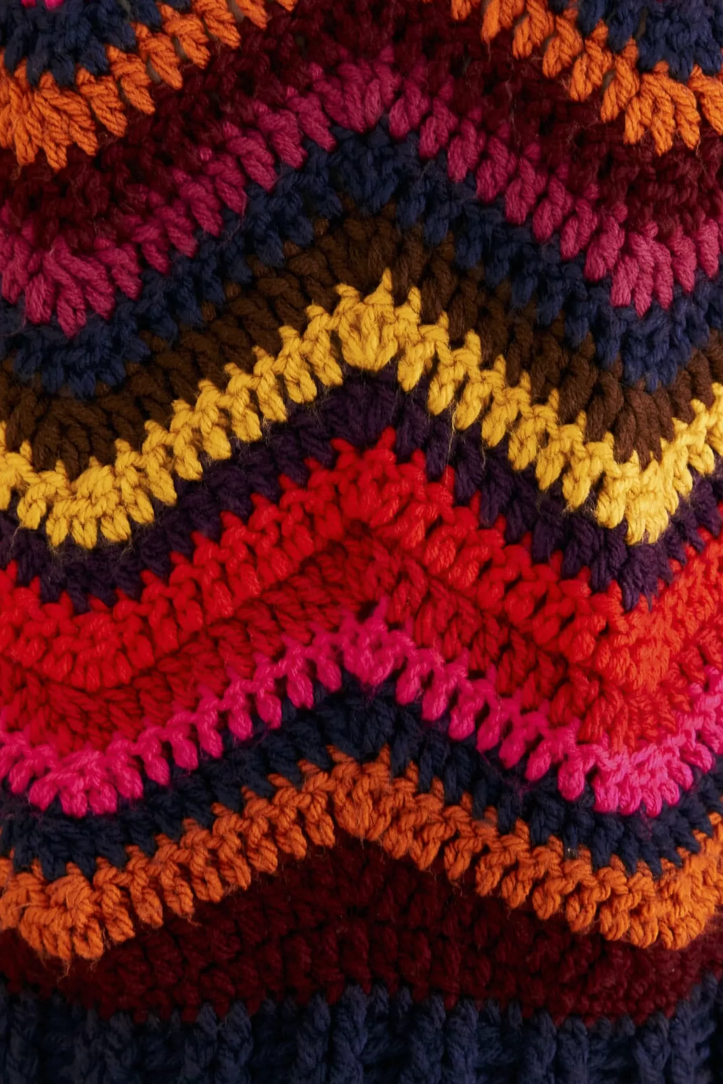 FARM Rio  COLORFUL WAVES CROCHET HIGH NECK SWEATER