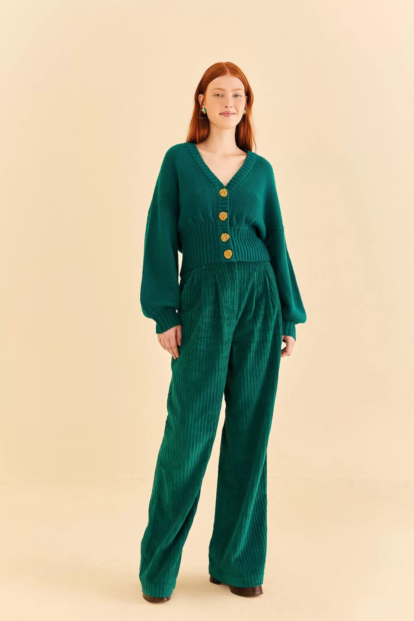 FARM Rio  EMERALD CORDUROY PANTS