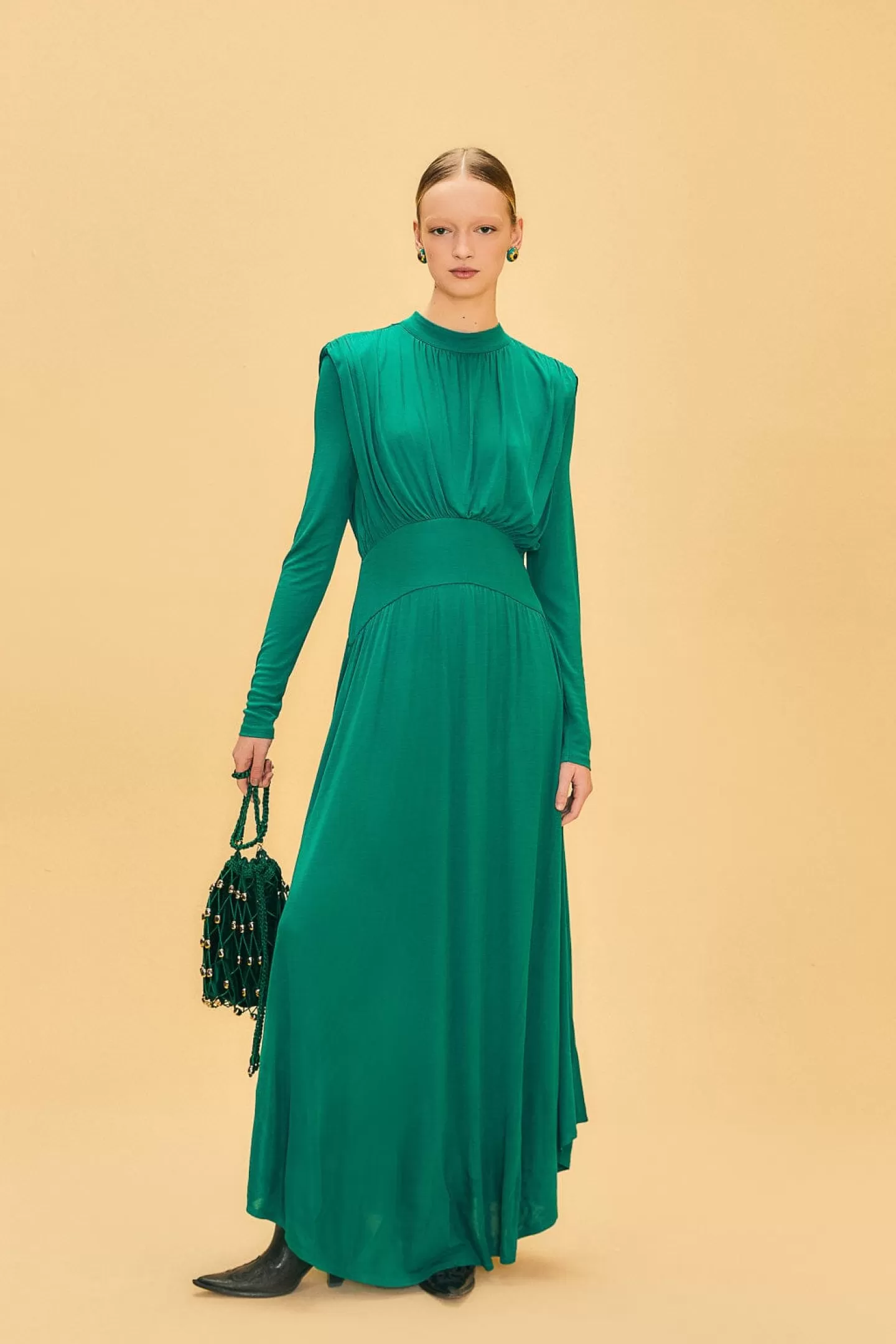 FARM Rio  EMERALD HIGH NECK MAXI DRESS