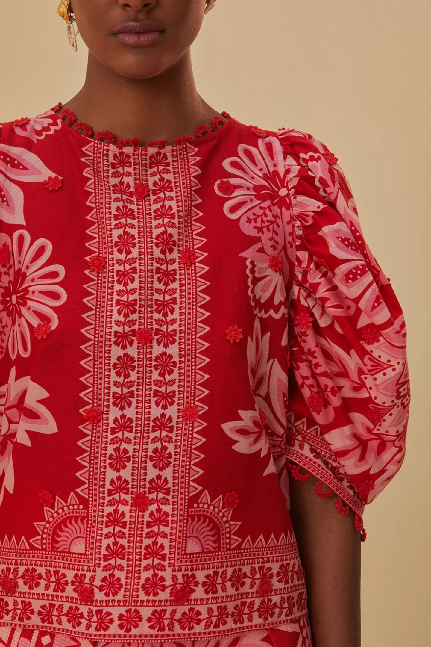 FARM Rio  FLORA TAPESTRY RED BLOUSE