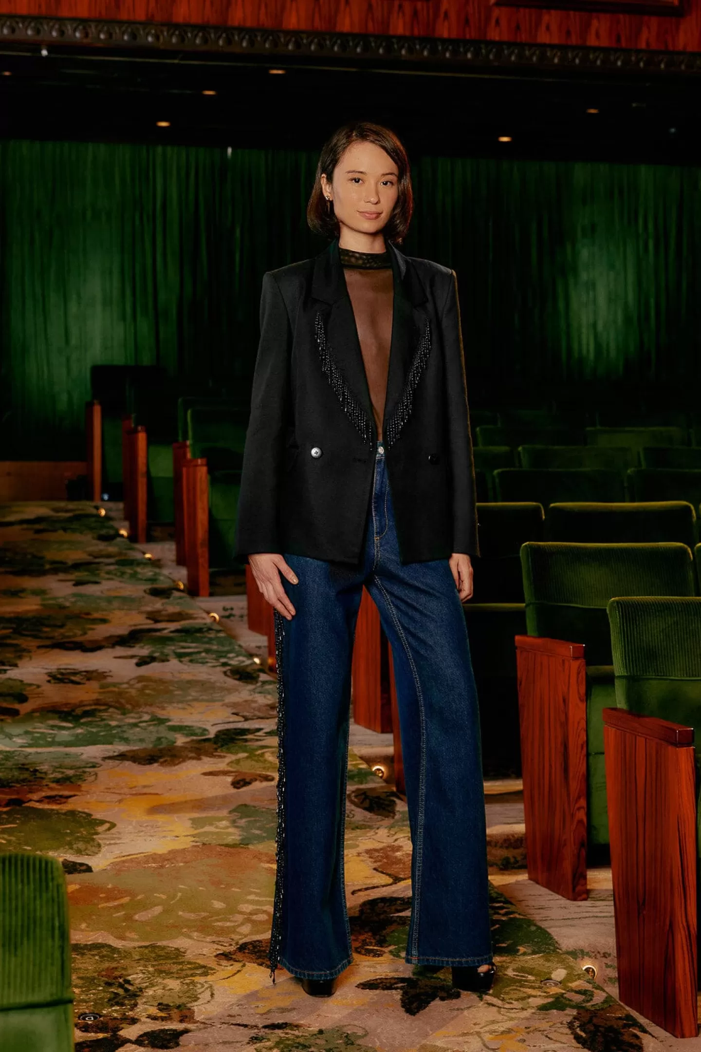FARM Rio  FRINGES BEADS WIDE PANTS