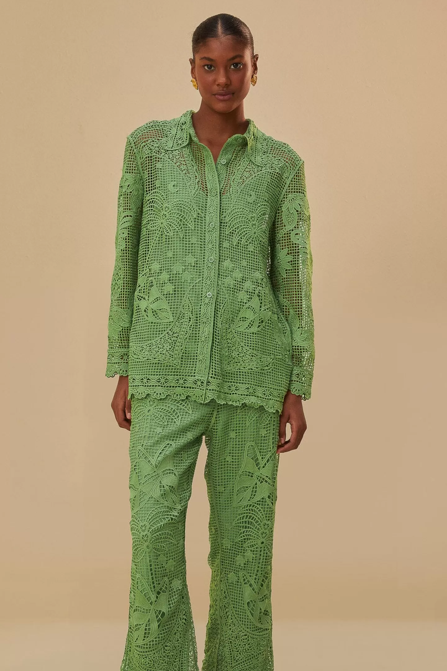 FARM Rio  GREEN GUIPIRE PANTS
