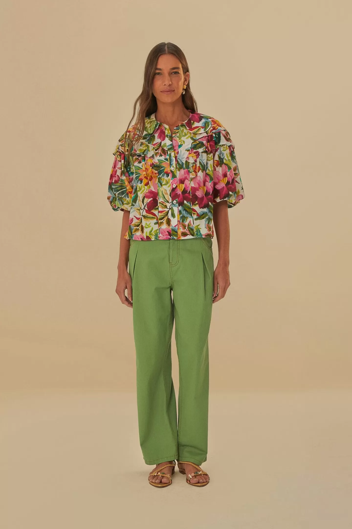 FARM Rio  GREEN PLEAT PANTS