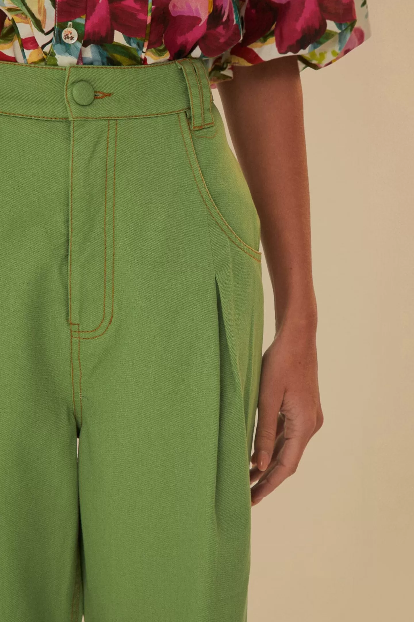 FARM Rio  GREEN PLEAT PANTS