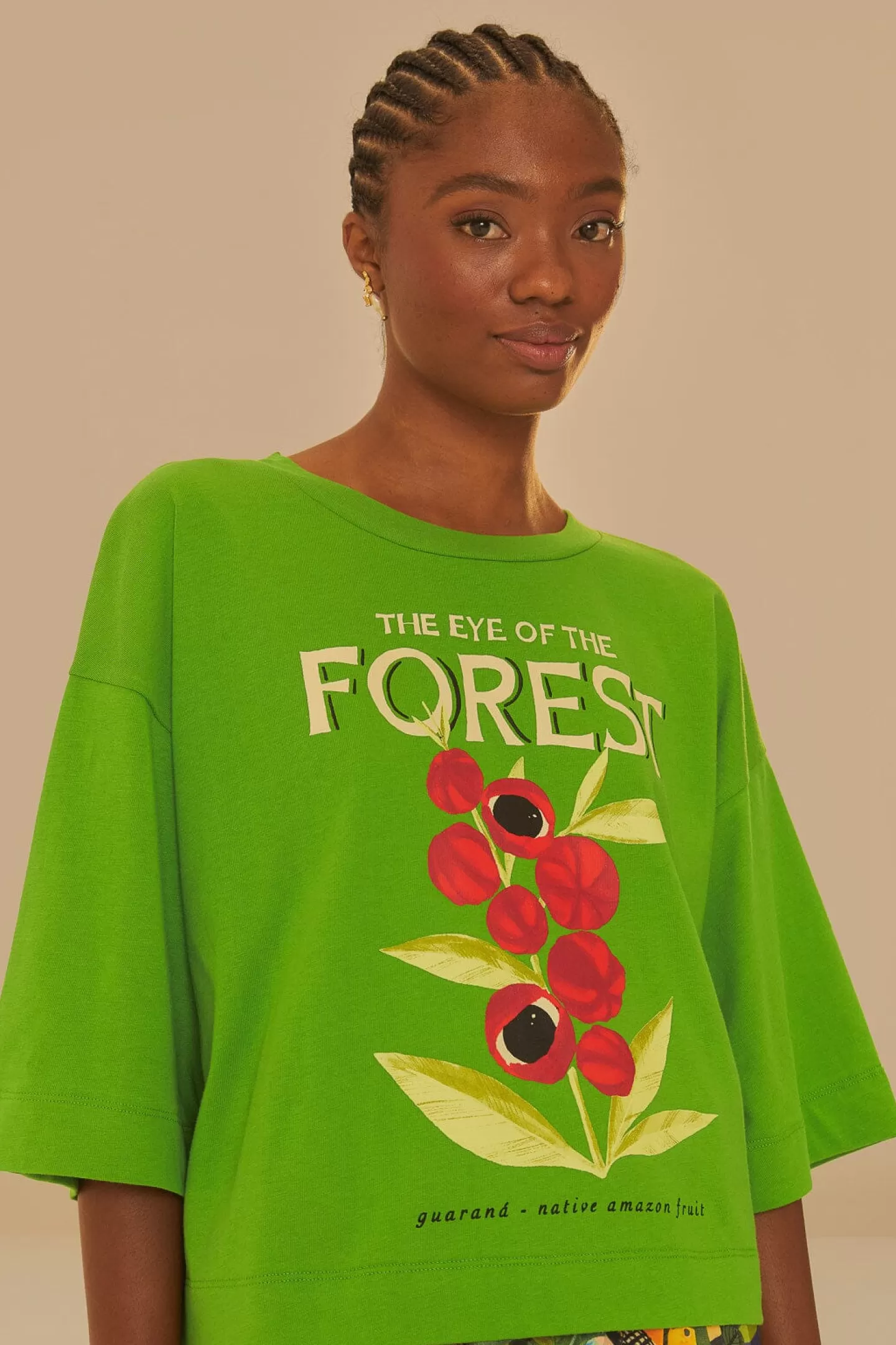 FARM Rio  GREEN THE EYE OF THE FOREST ORGANIC COTTON T-SHIRT