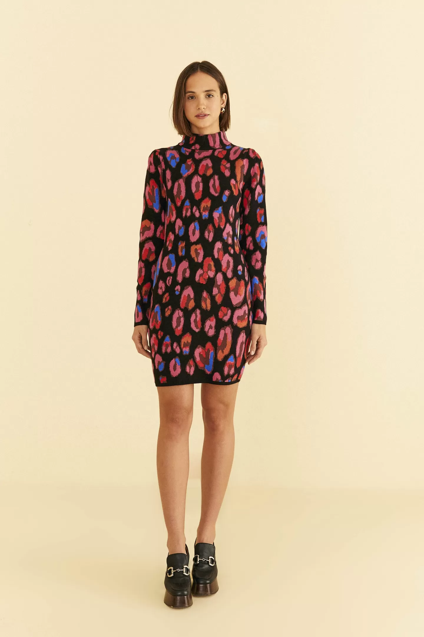 FARM Rio  IRIDESCENT LEOPARDS KNIT MINI DRESS
