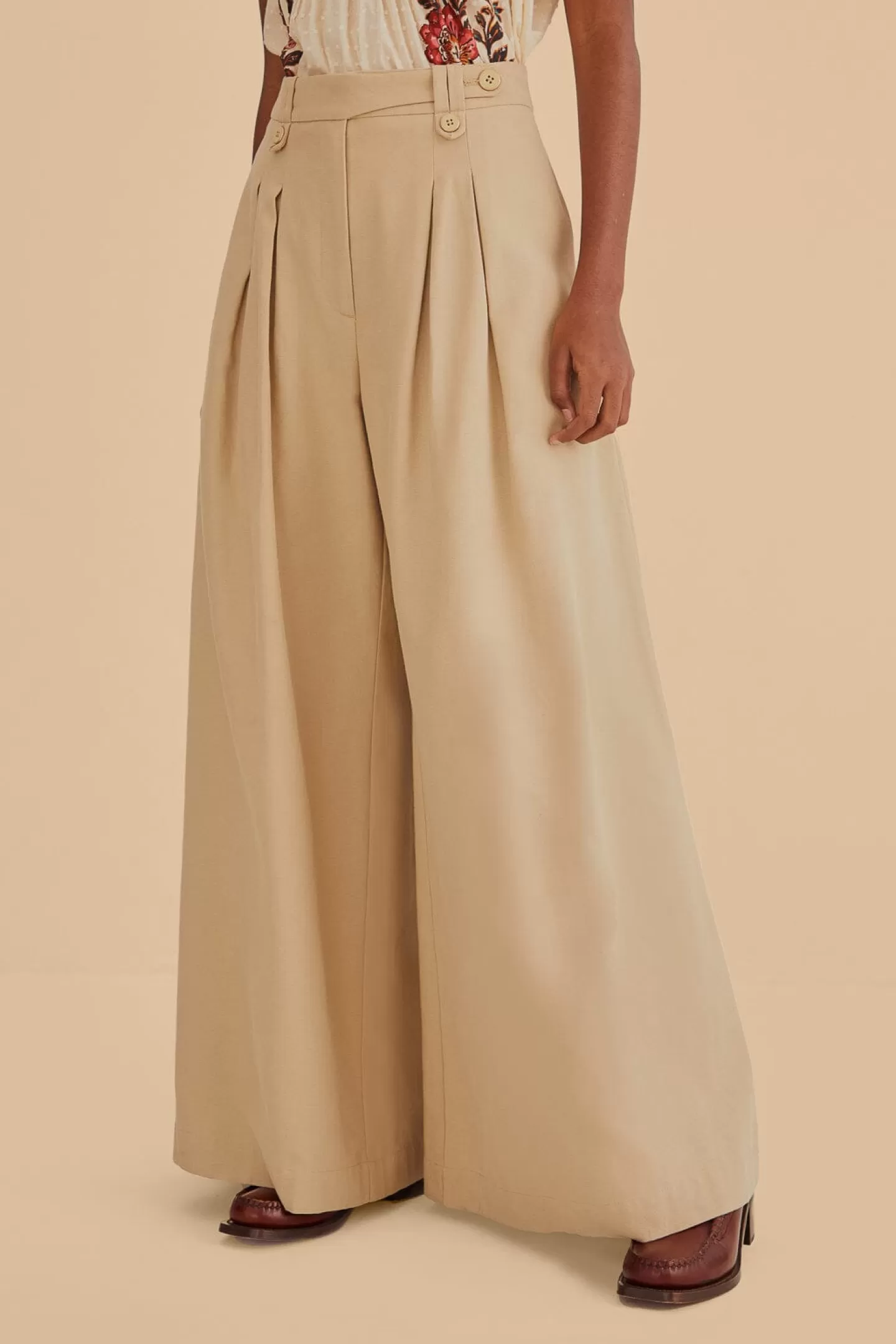 FARM Rio  KAKHI HIGH WAIST PANTS