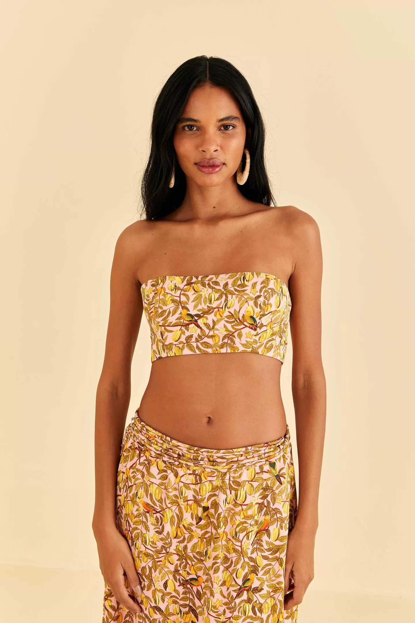 FARM Rio  LIGHT PINK STAR FRUIT CROP TOP