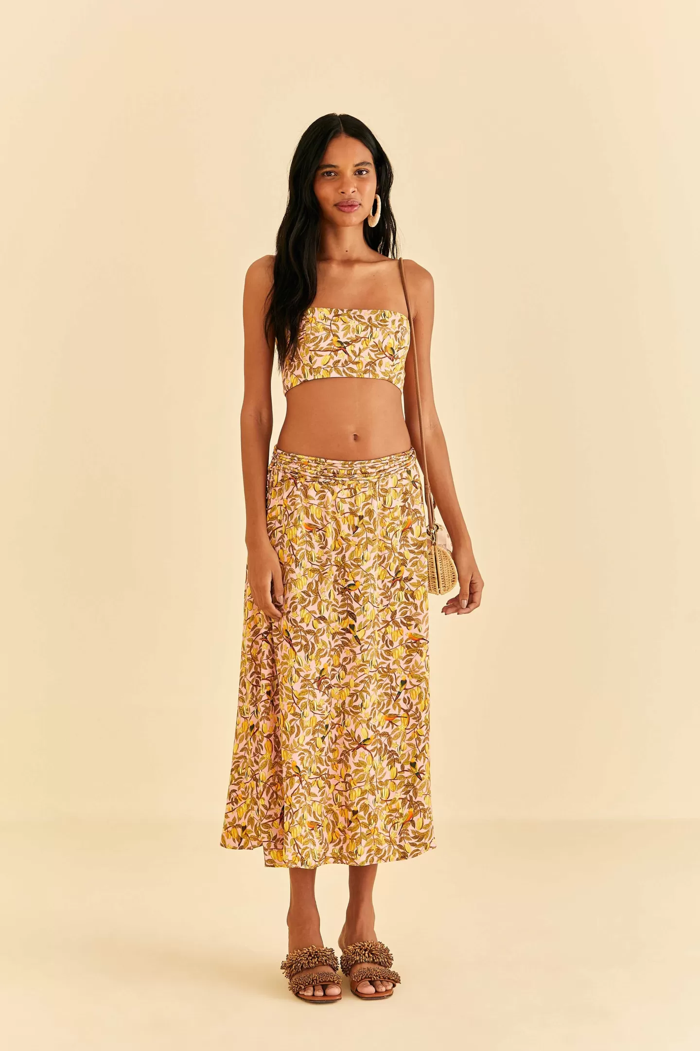 FARM Rio  LIGHT PINK STAR FRUIT CROP TOP