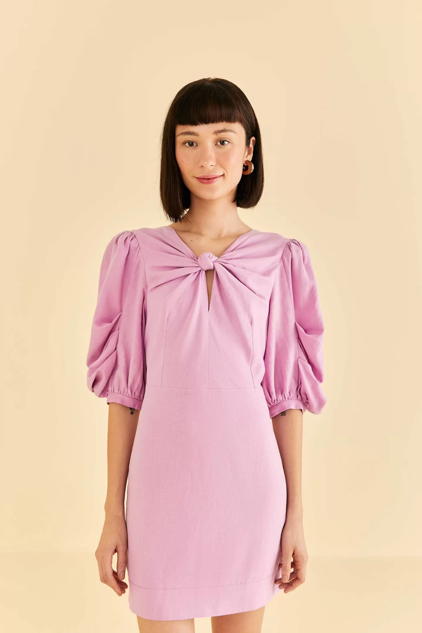 FARM Rio  LILAC SHORT SLEEVE MINI DRESS