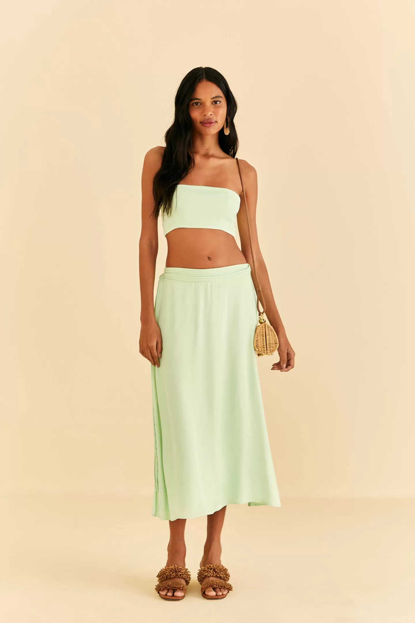 FARM Rio  MINT MIDI SKIRT