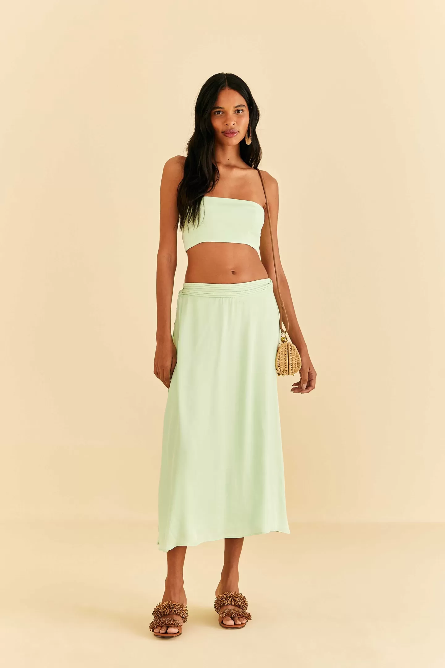 FARM Rio  MINT SLEEVELESS CROP TOP