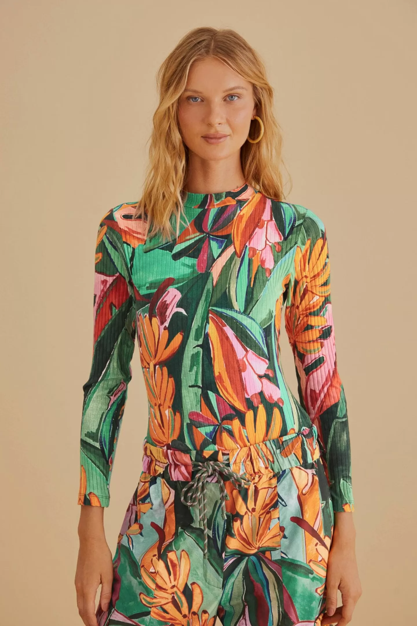 FARM Rio  MULTICOLOR BANANA FOLIAGE ORGANIC COTTON BODYSUIT