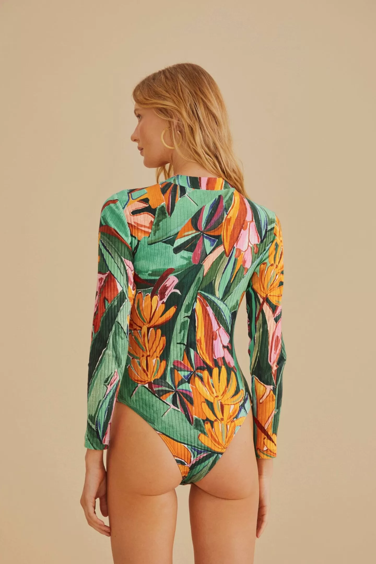 FARM Rio  MULTICOLOR BANANA FOLIAGE ORGANIC COTTON BODYSUIT