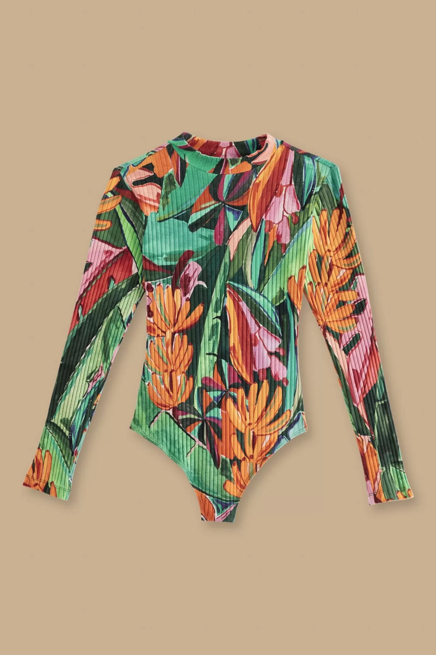 FARM Rio  MULTICOLOR BANANA FOLIAGE ORGANIC COTTON BODYSUIT