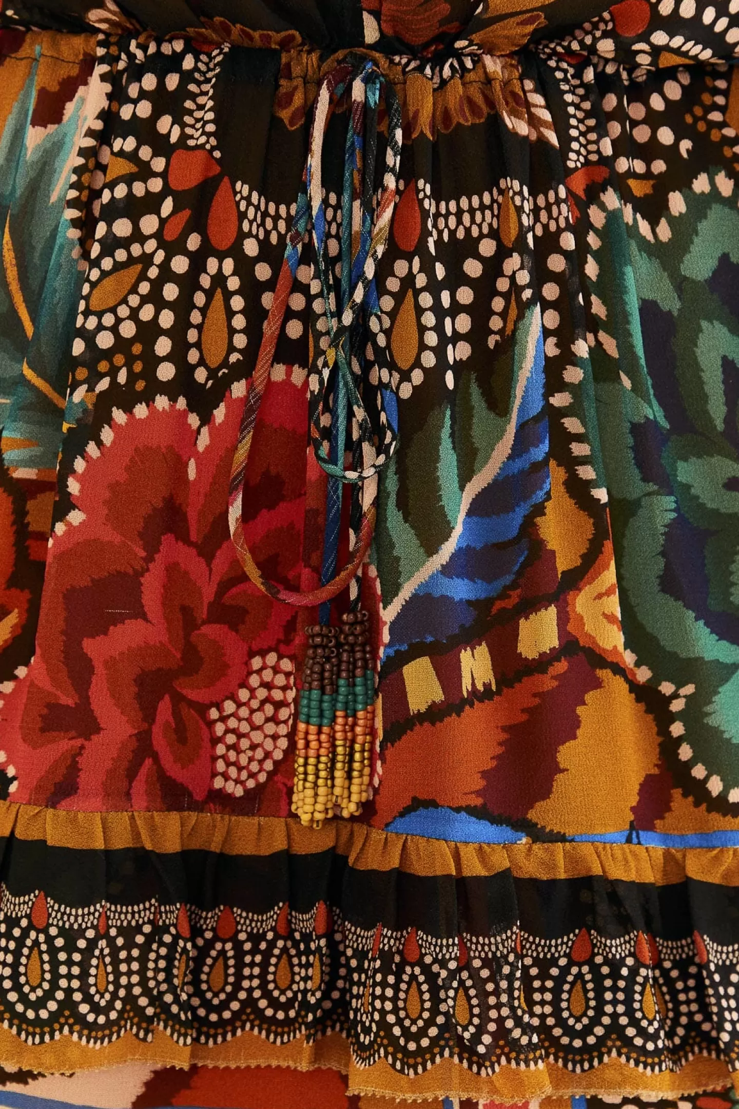FARM Rio  MULTICOLOR FALL MIX MAXI DRESS