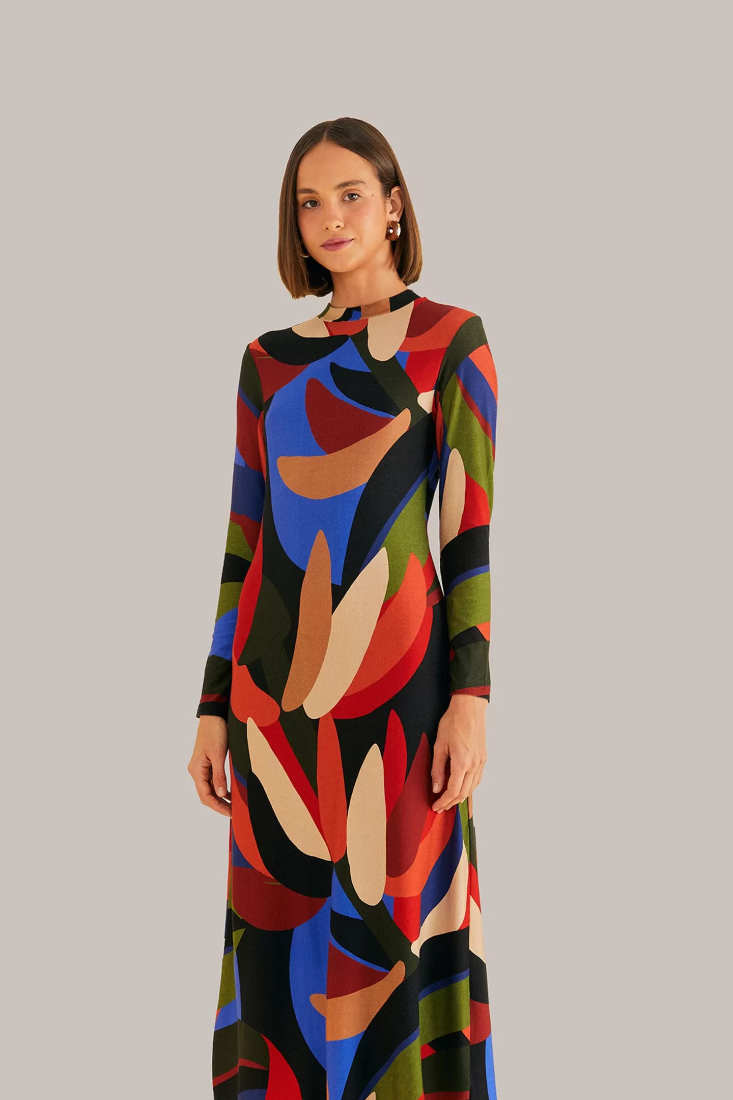 FARM Rio  MULTICOLOR GRAPHIC BANANAS LENZING™ ECOVERO™ VISCOSE MIDI DRESS