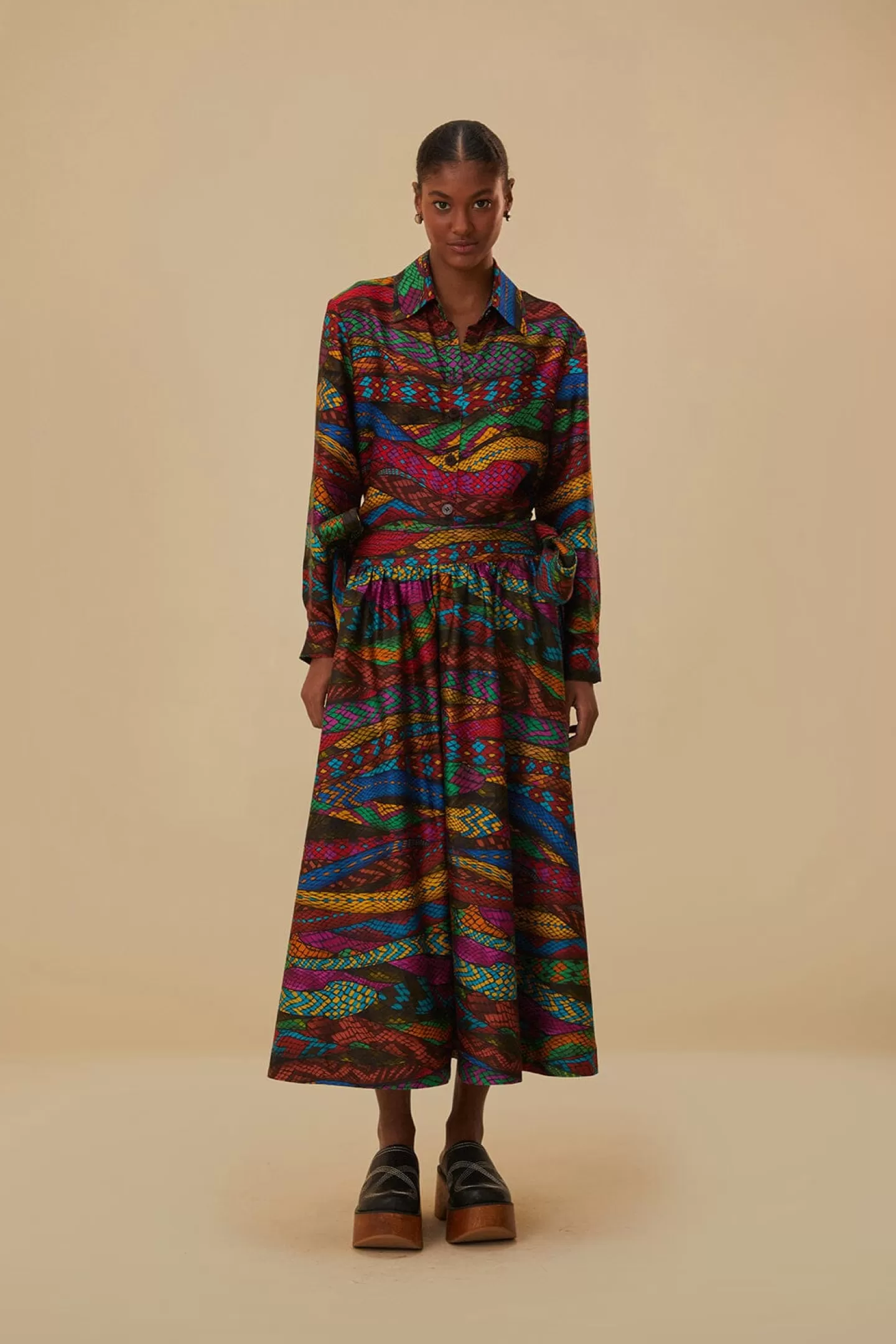 FARM Rio  MULTICOLOR MIRAGE SHIRT LONG SLEEVES