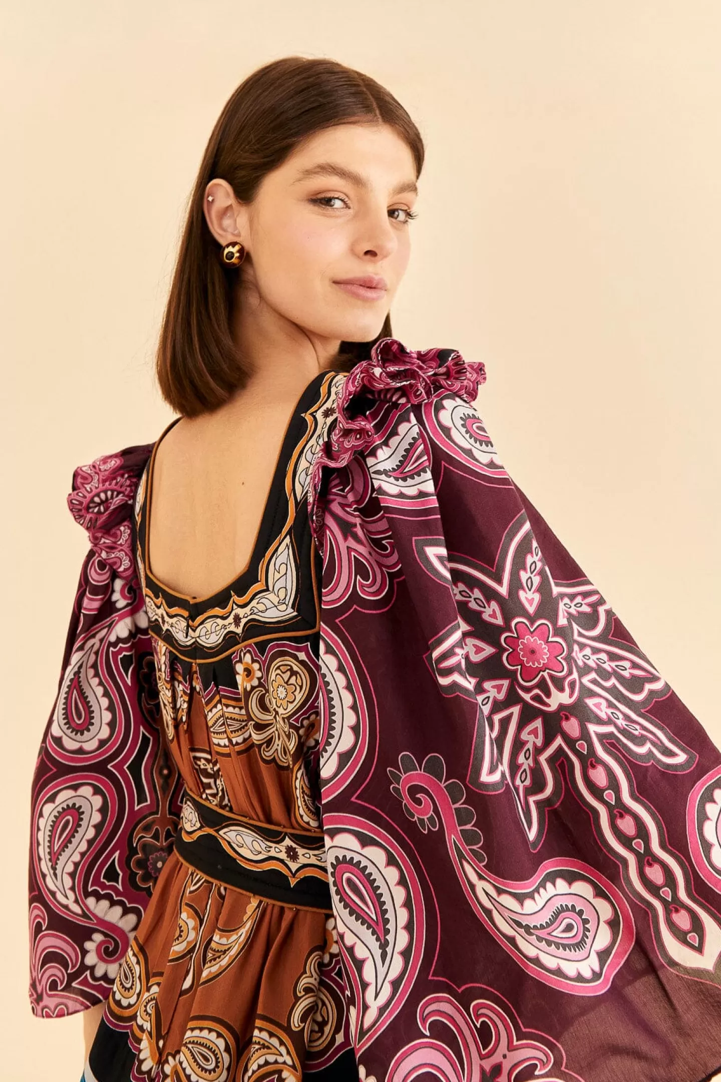 FARM Rio  MULTICOLOR SWEET MERMAIDS MIDI DRESS