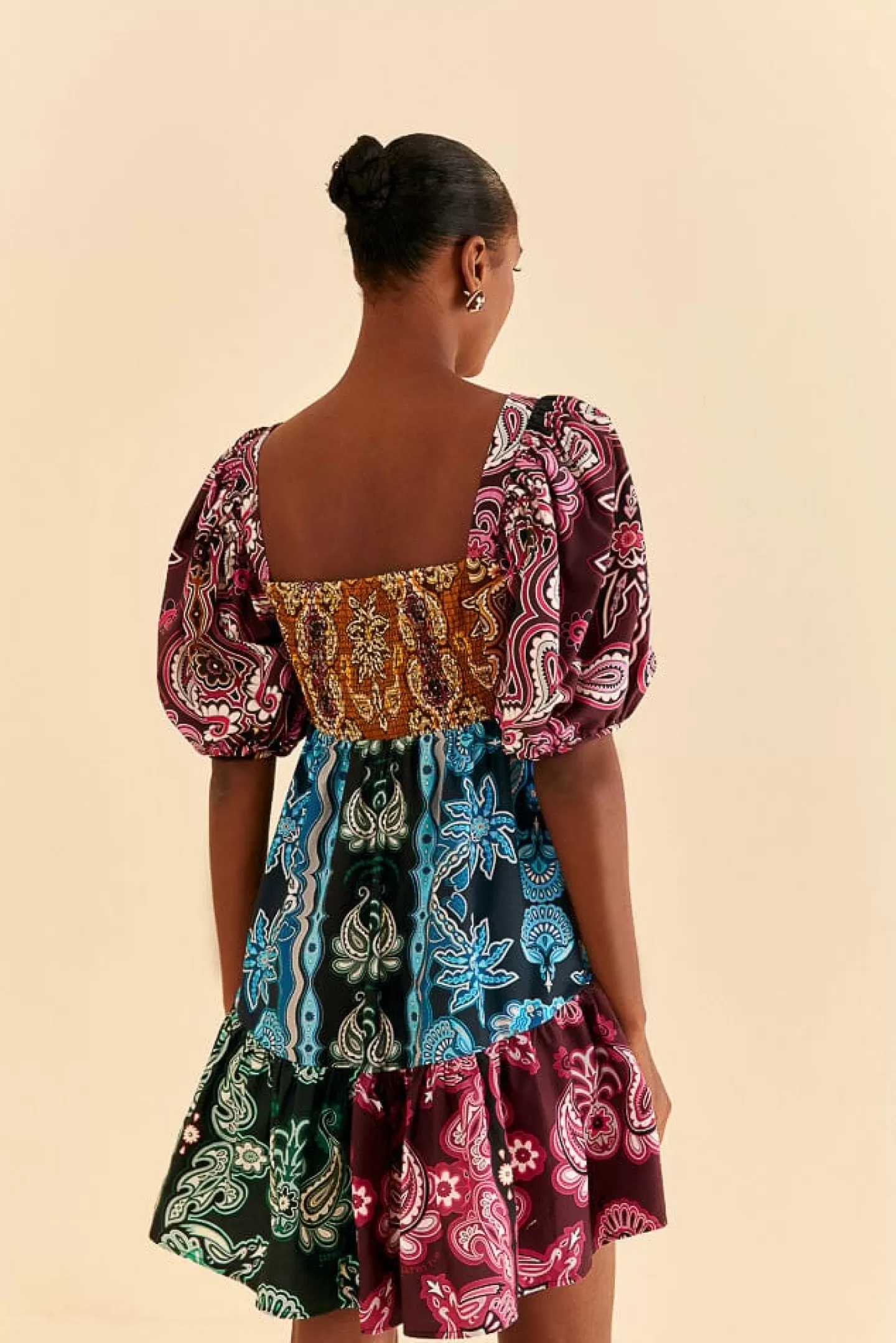 FARM Rio  MULTICOLOR SWEET MERMAIDS SHORT SLEEVE MINI DRESS