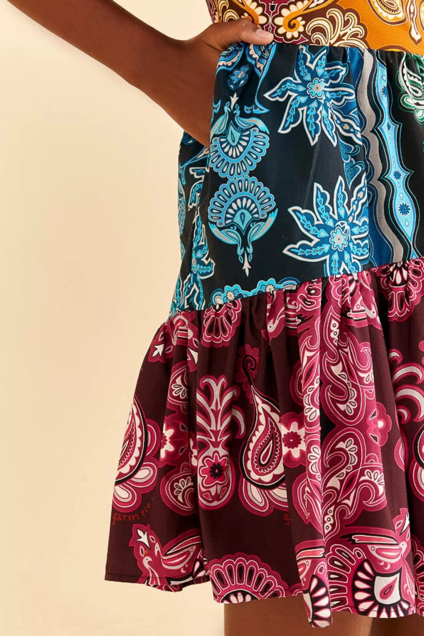 FARM Rio  MULTICOLOR SWEET MERMAIDS SHORT SLEEVE MINI DRESS