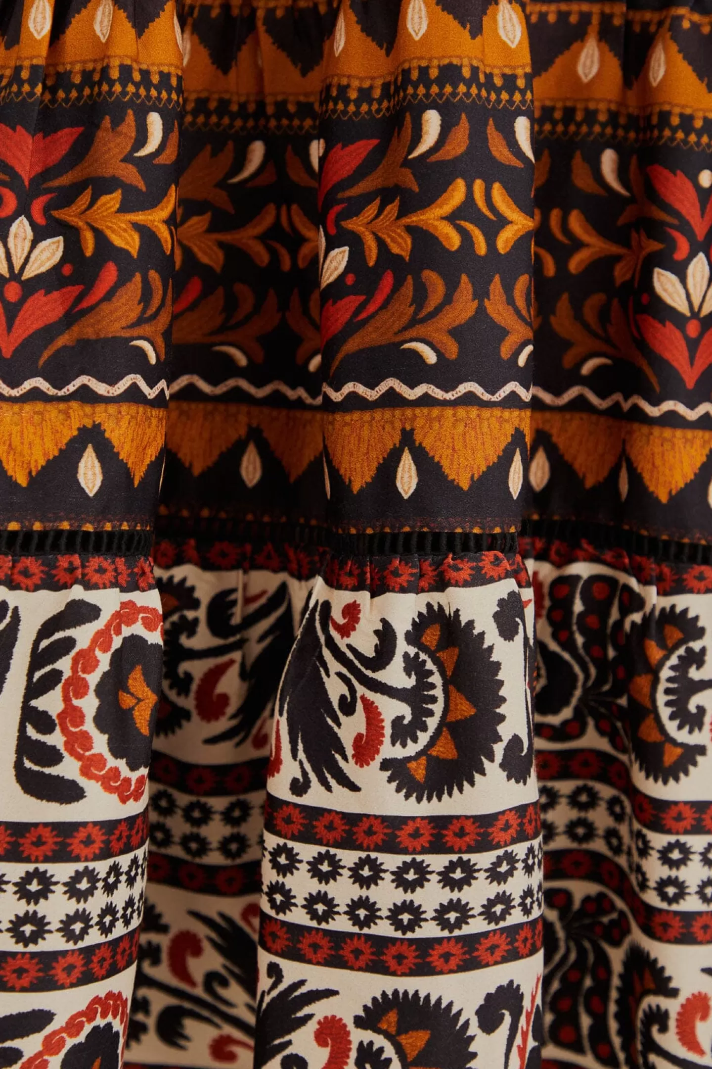 FARM Rio  MULTICOLOR TAPESTRY GARDEN HIGH NECK MIDI DRESS