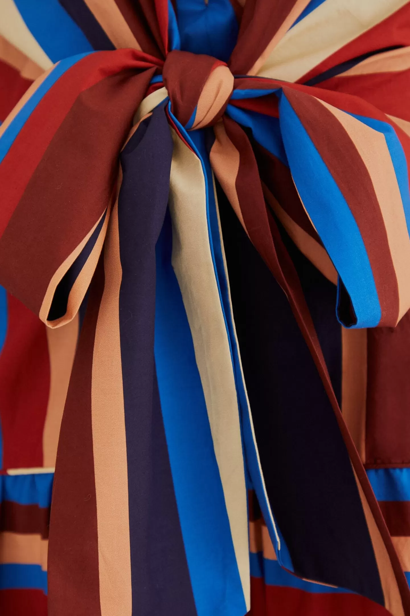 FARM Rio  MULTICOLOR WINTER STRIPES SHORT SLEEVE MIDI DRESS