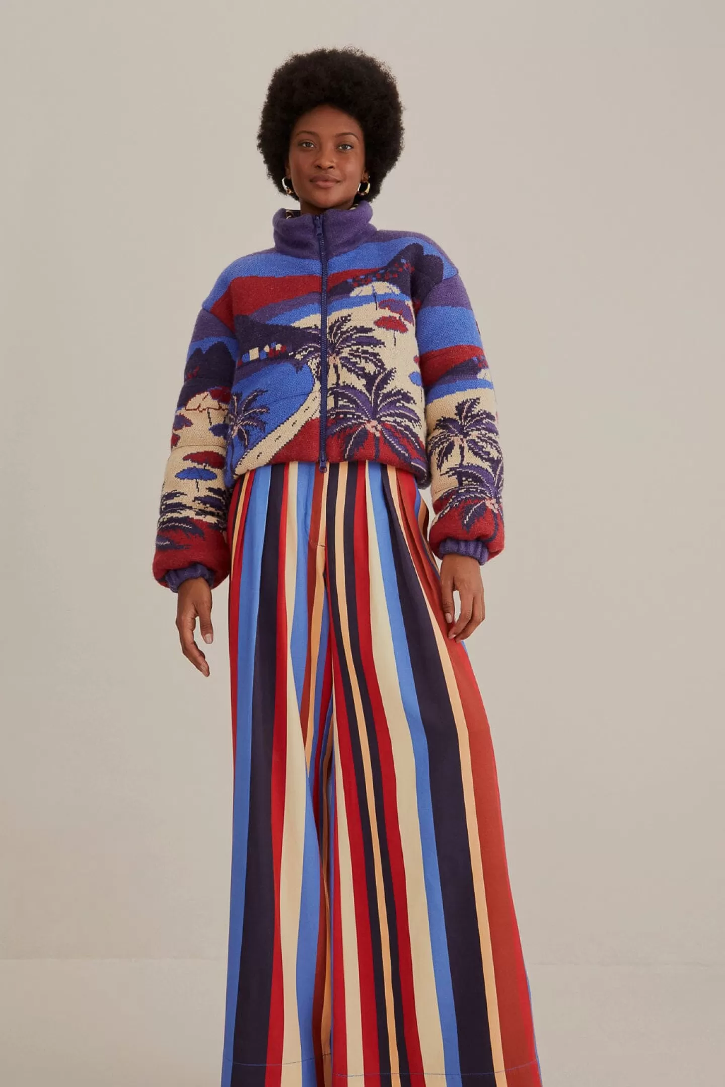 FARM Rio  MULTICOLOR WINTER STRIPES TAILORED PANTS