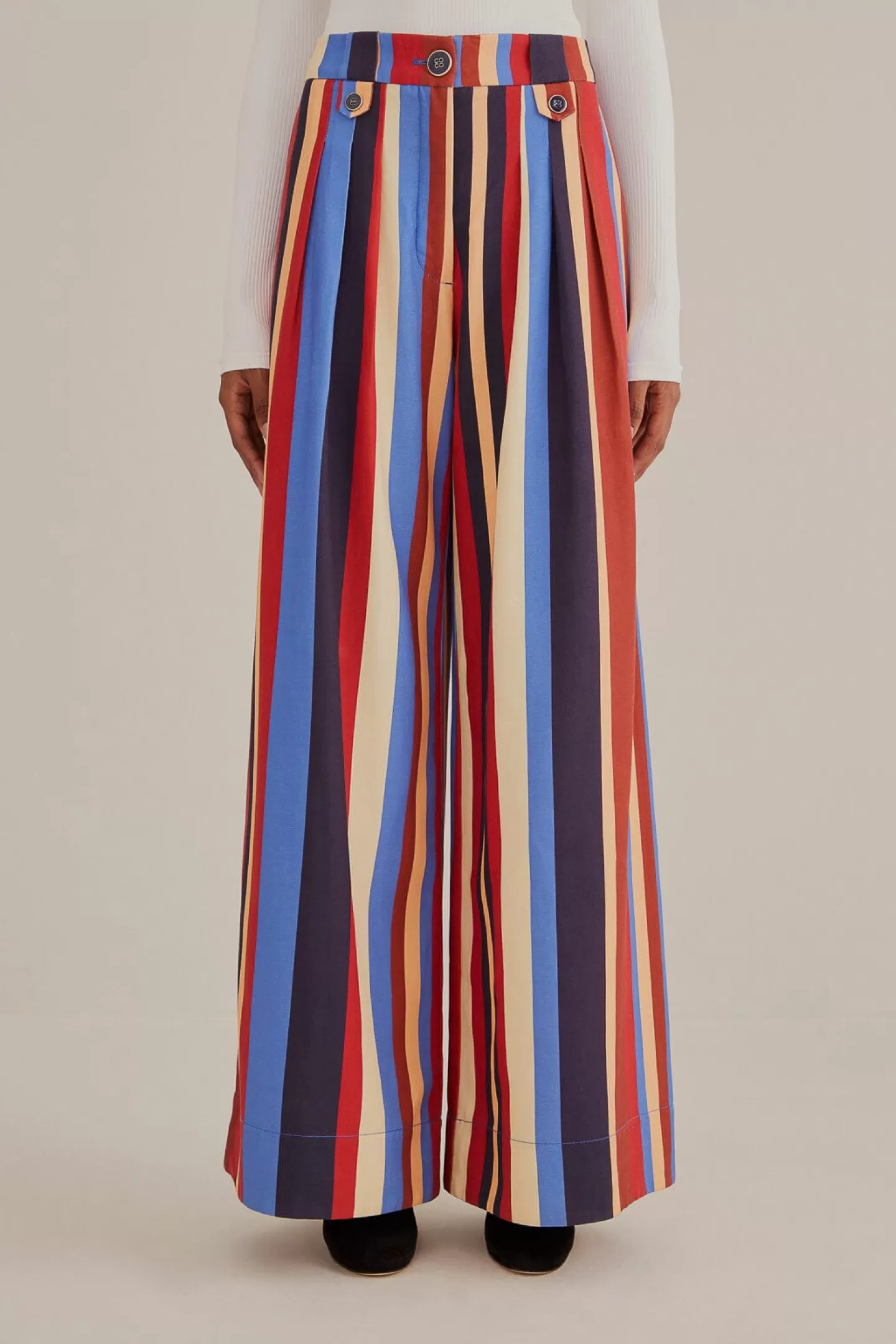 FARM Rio  MULTICOLOR WINTER STRIPES TAILORED PANTS