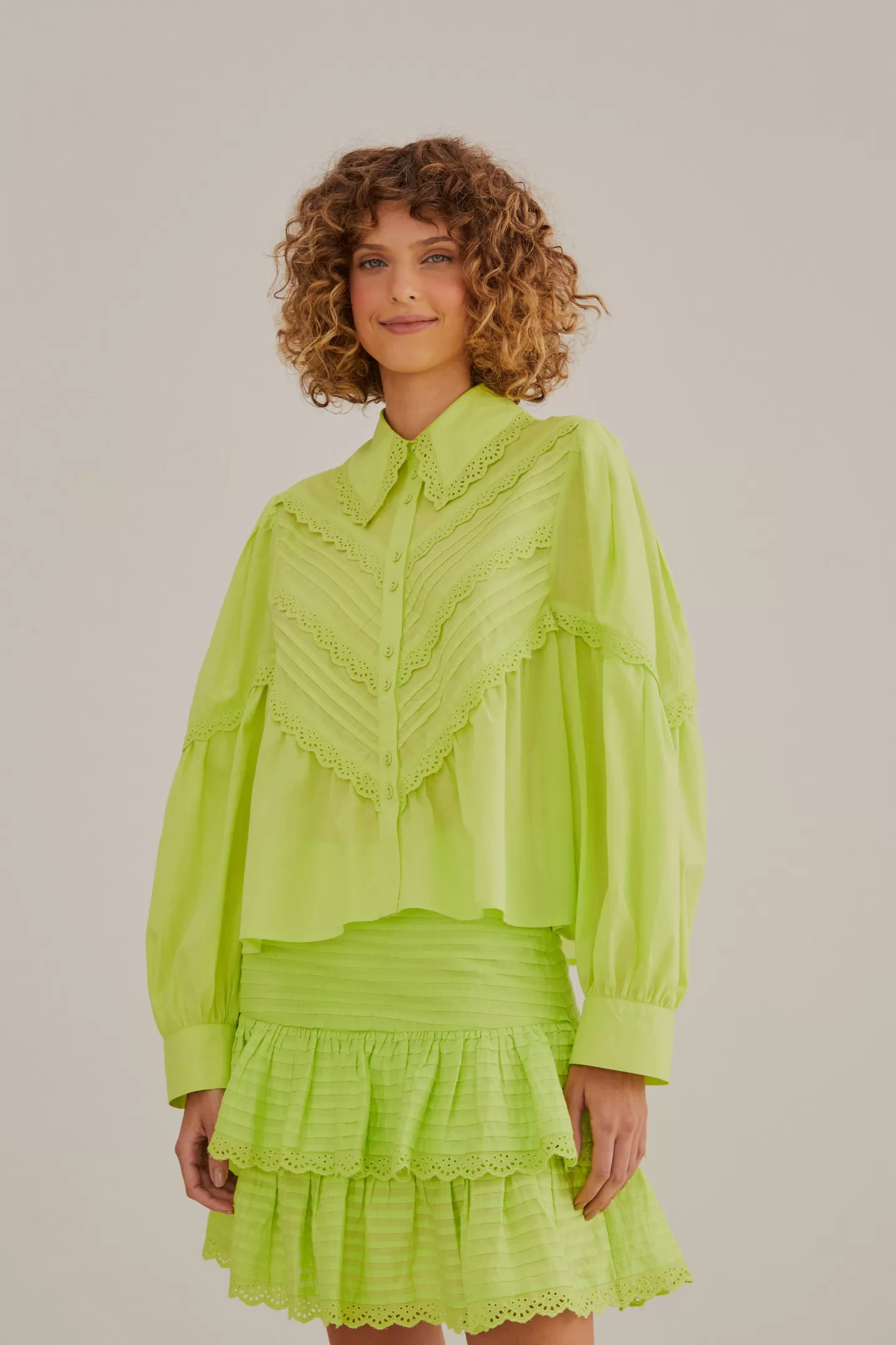 FARM Rio  NEON GREEN MINI SKIRT