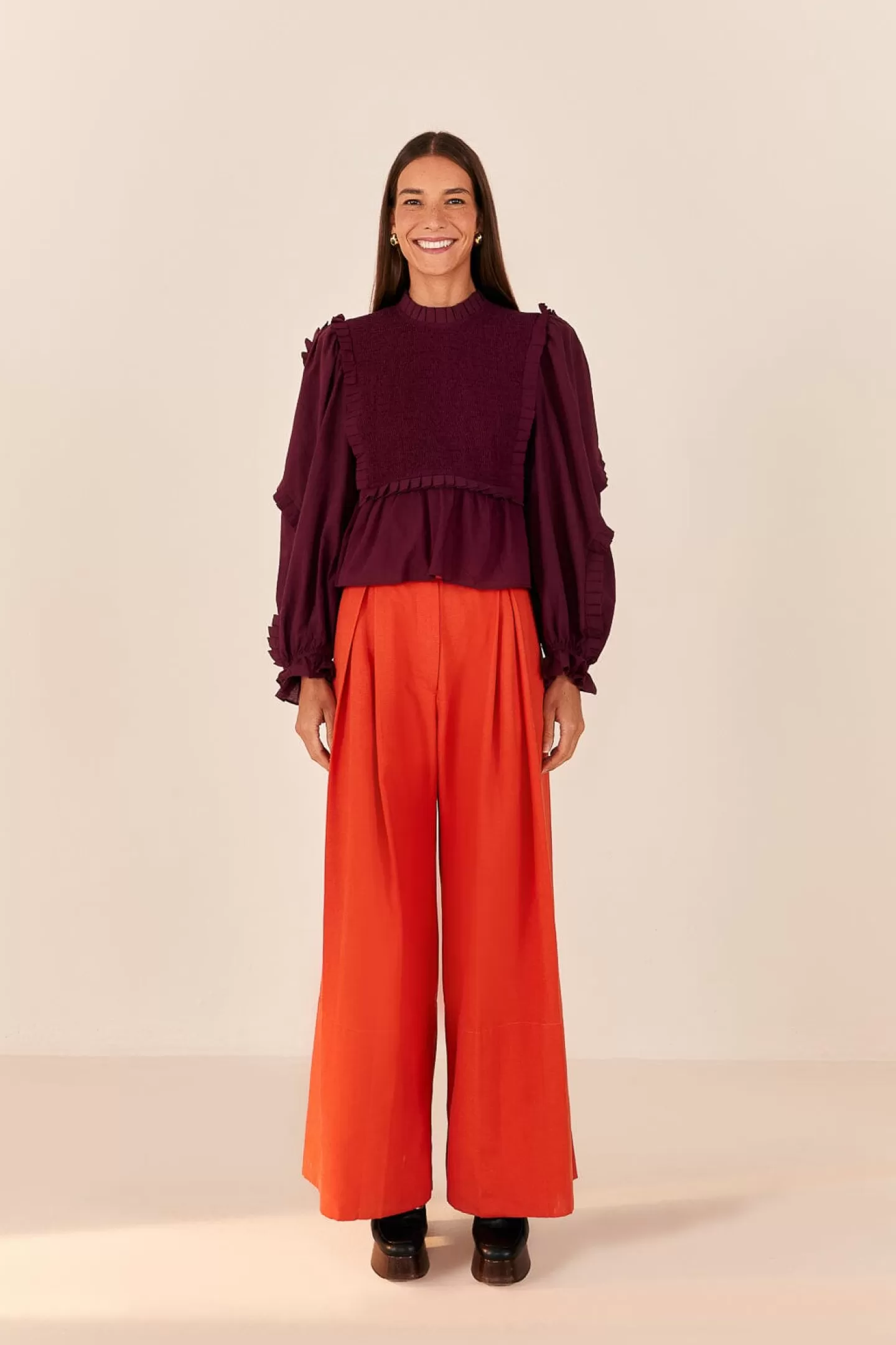 FARM Rio  ORANGE TAILORED PANTS