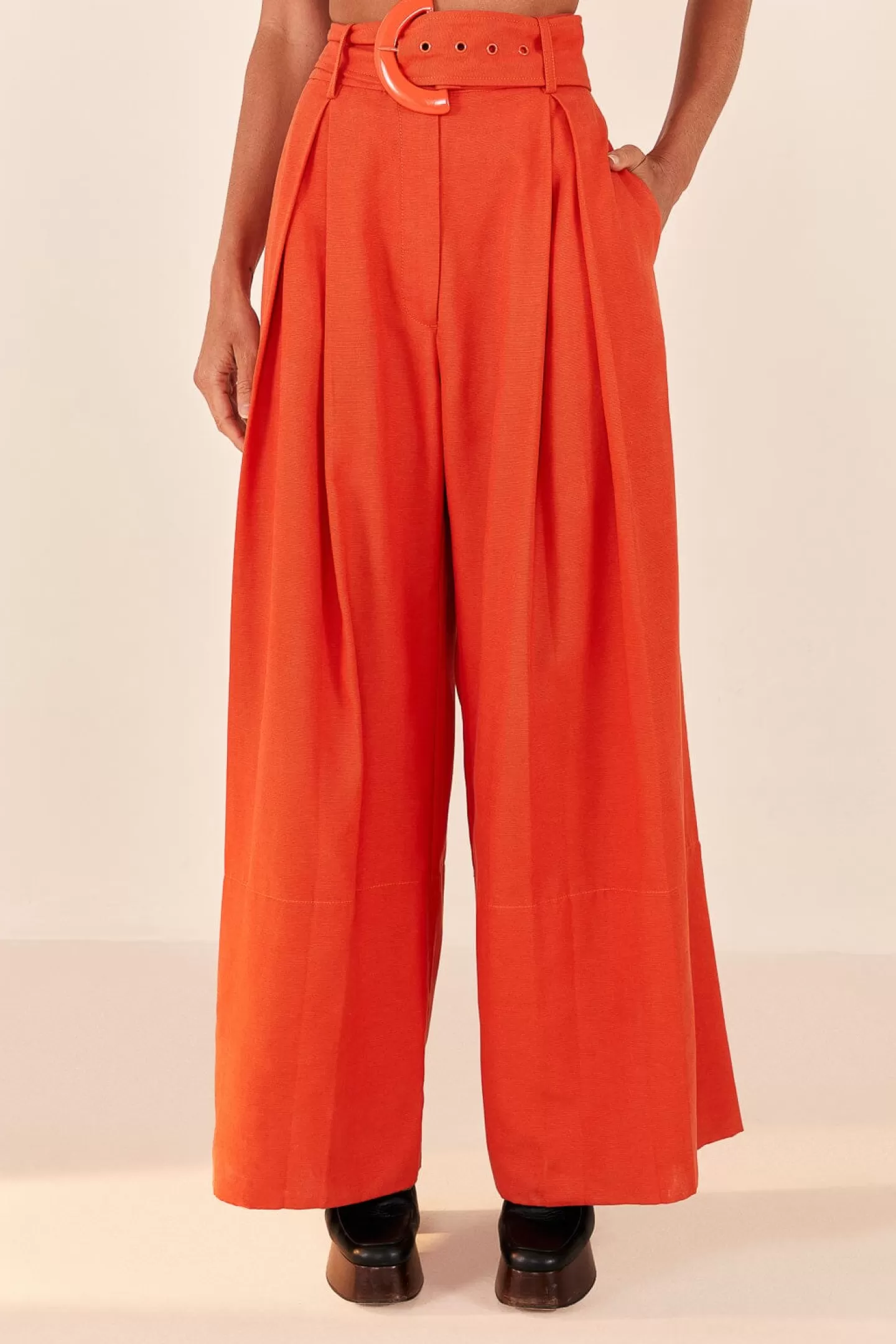 FARM Rio  ORANGE TAILORED PANTS