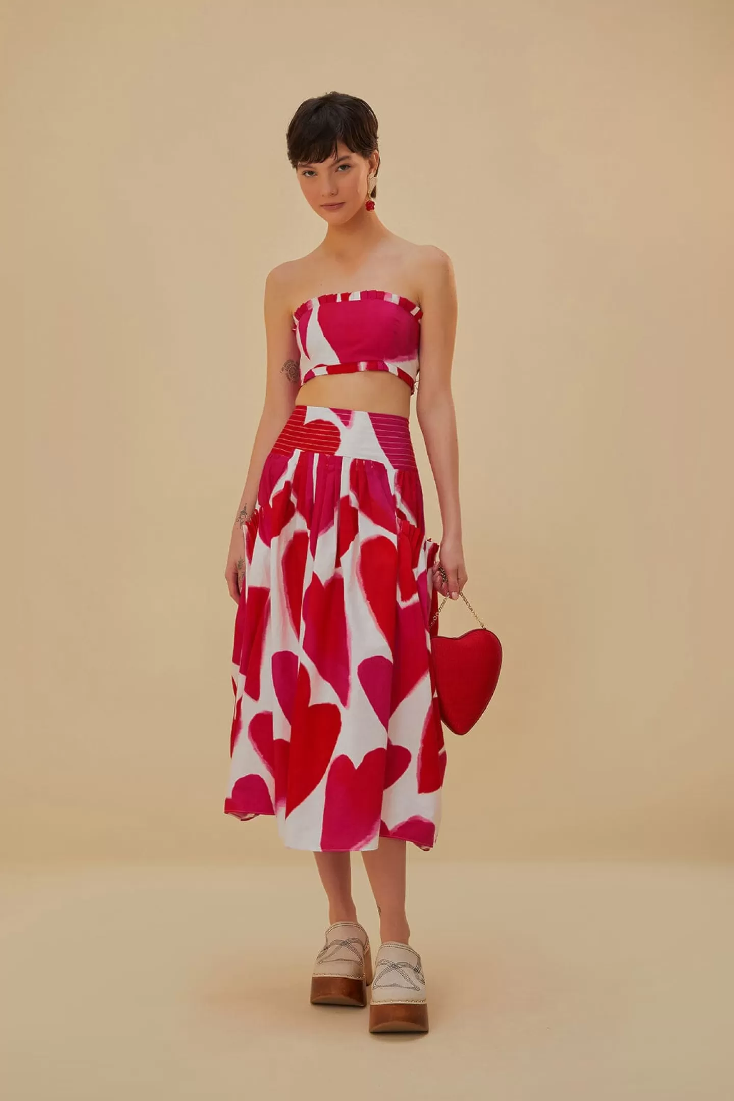 FARM Rio  PAINTED HEARTS SLEEVELESS TOP